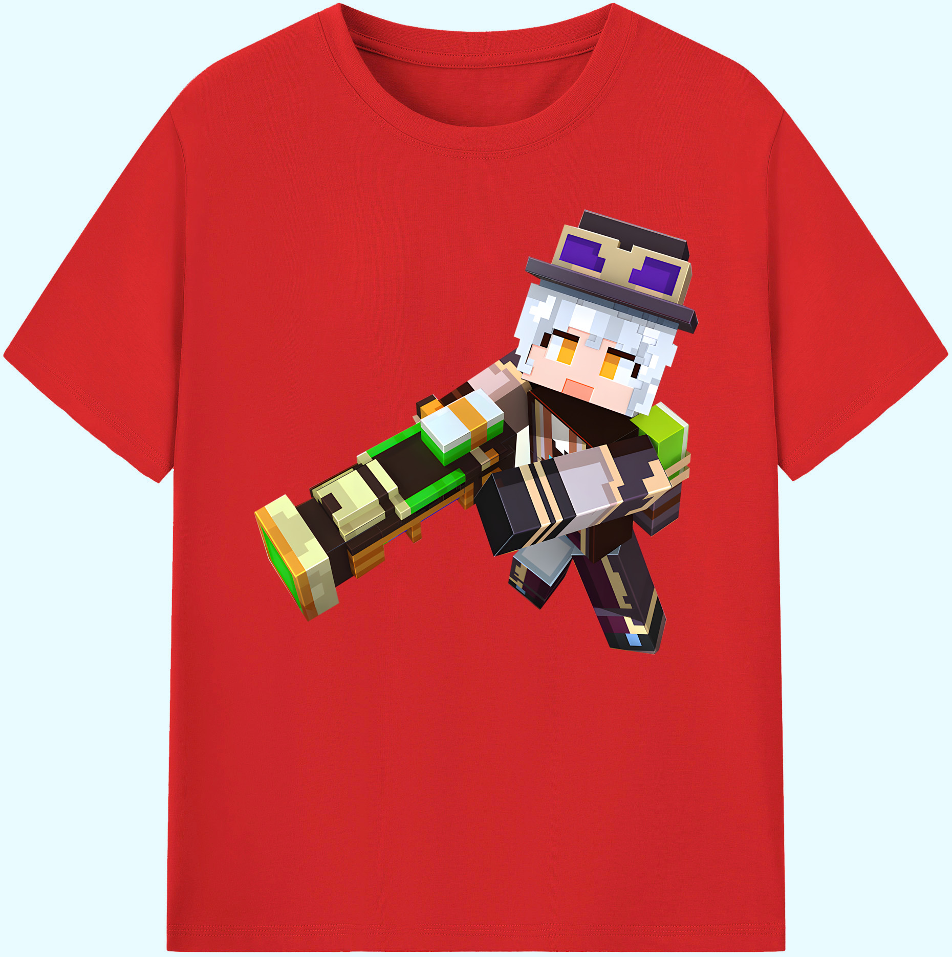 （画像用） マインクラフト ブロックの世界 Minecraft MC Block world 綿100％ メンズ半袖Tシャツ｜肌触りやわらか＆通気性