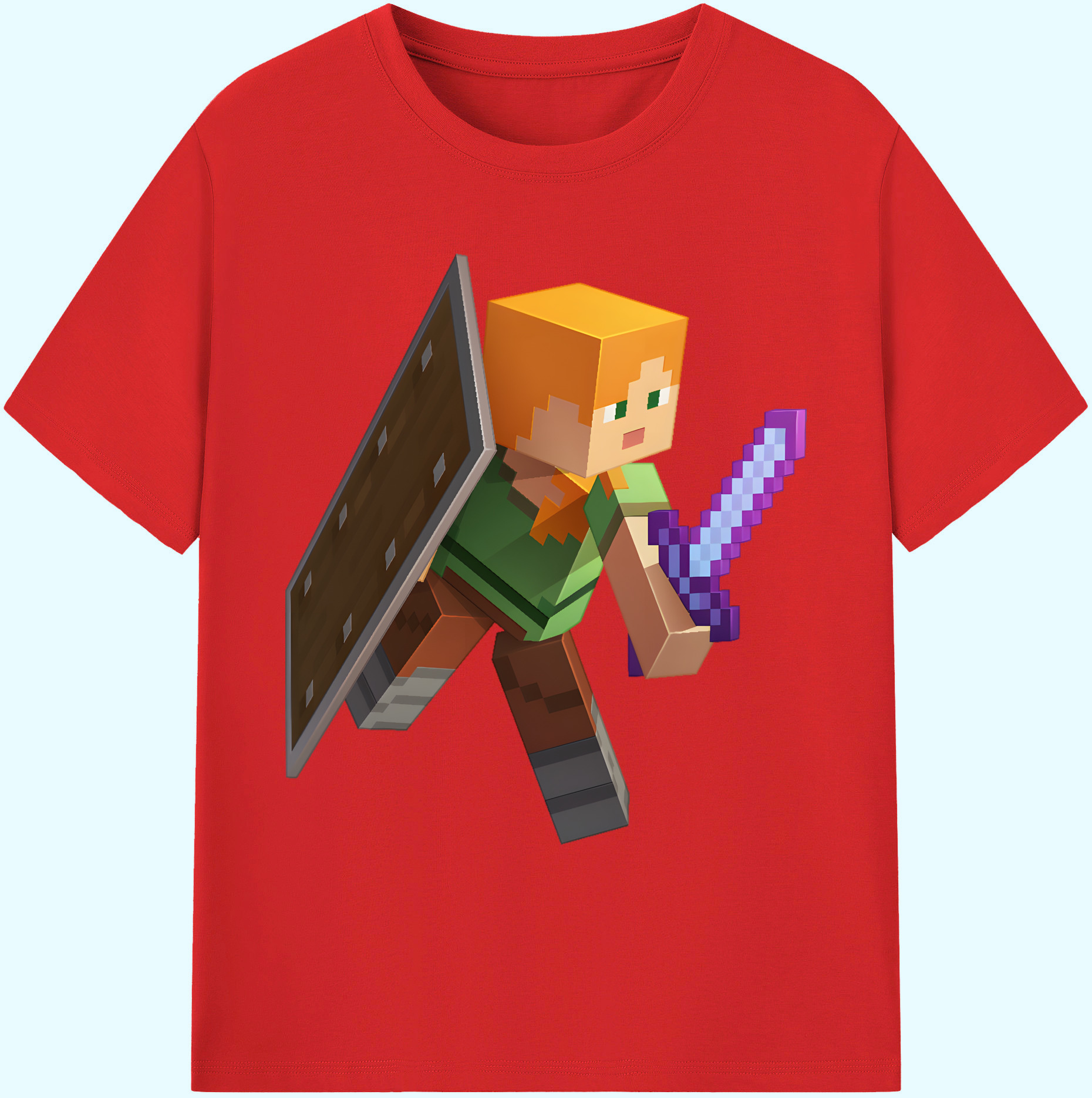 （画像用） マインクラフト ブロックの世界 Minecraft MC Block world 綿100％ メンズ半袖Tシャツ｜肌触りやわらか＆通気性