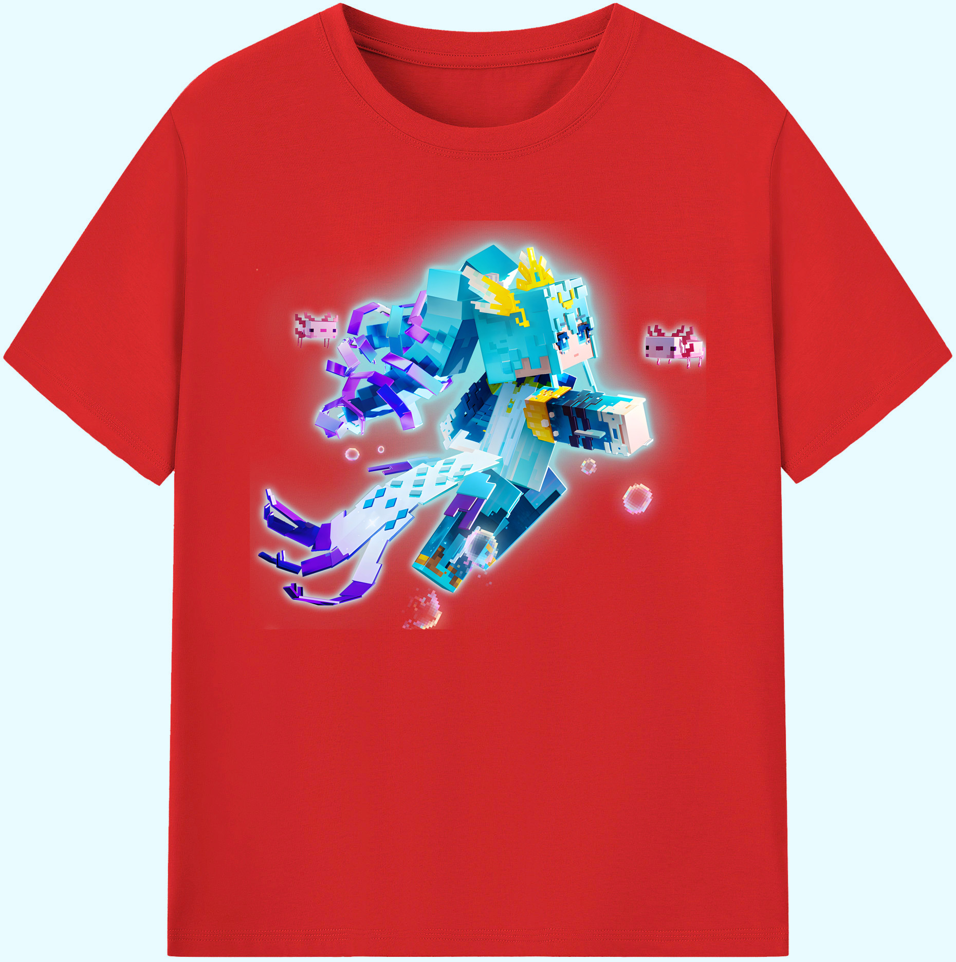 （画像用） マインクラフト ブロックの世界 Minecraft MC Block world 綿100％ メンズ半袖Tシャツ｜肌触りやわらか＆通気性