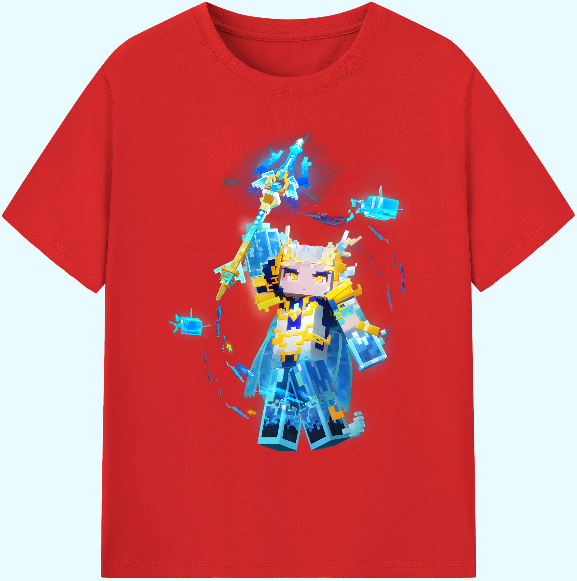 （画像用） マインクラフト ブロックの世界 Minecraft MC Block world 綿100％ メンズ半袖Tシャツ｜肌触りやわらか＆通気性