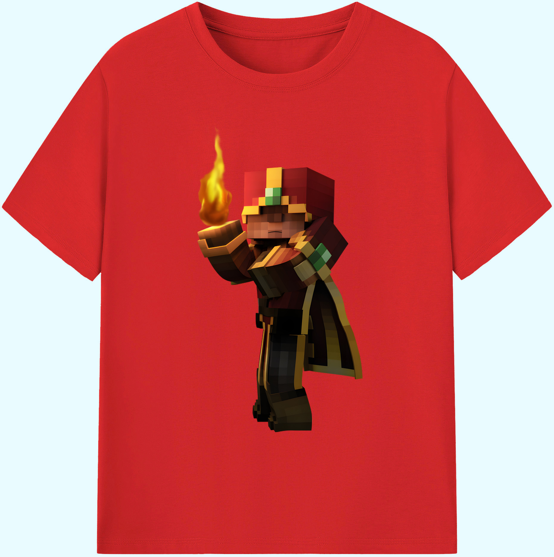 （画像用） マインクラフト ブロックの世界 Minecraft MC Block world 綿100％ メンズ半袖Tシャツ｜肌触りやわらか＆通気性