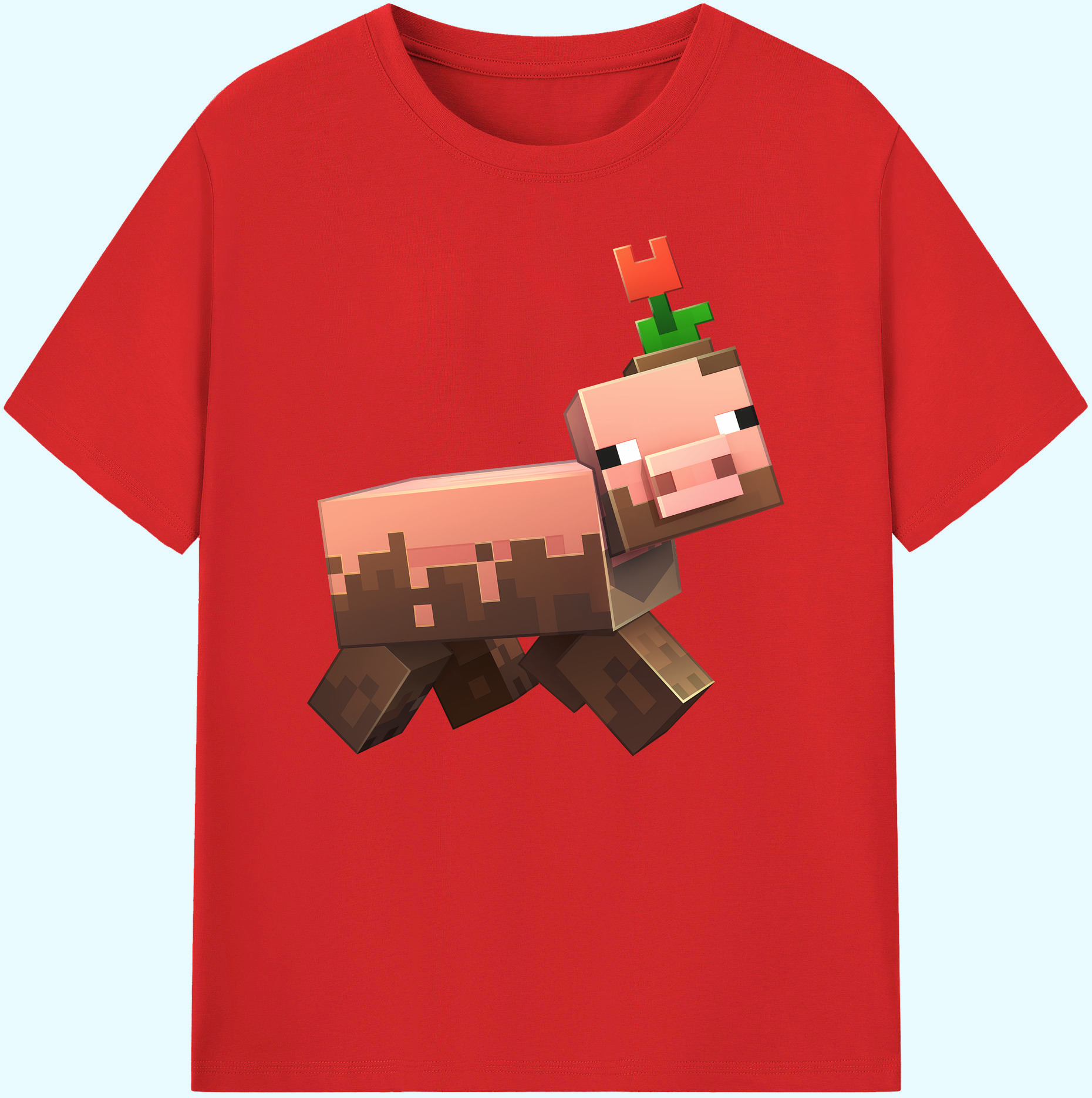 （画像用） マインクラフト ブロックの世界 Minecraft MC Block world 綿100％ メンズ半袖Tシャツ｜肌触りやわらか＆通気性