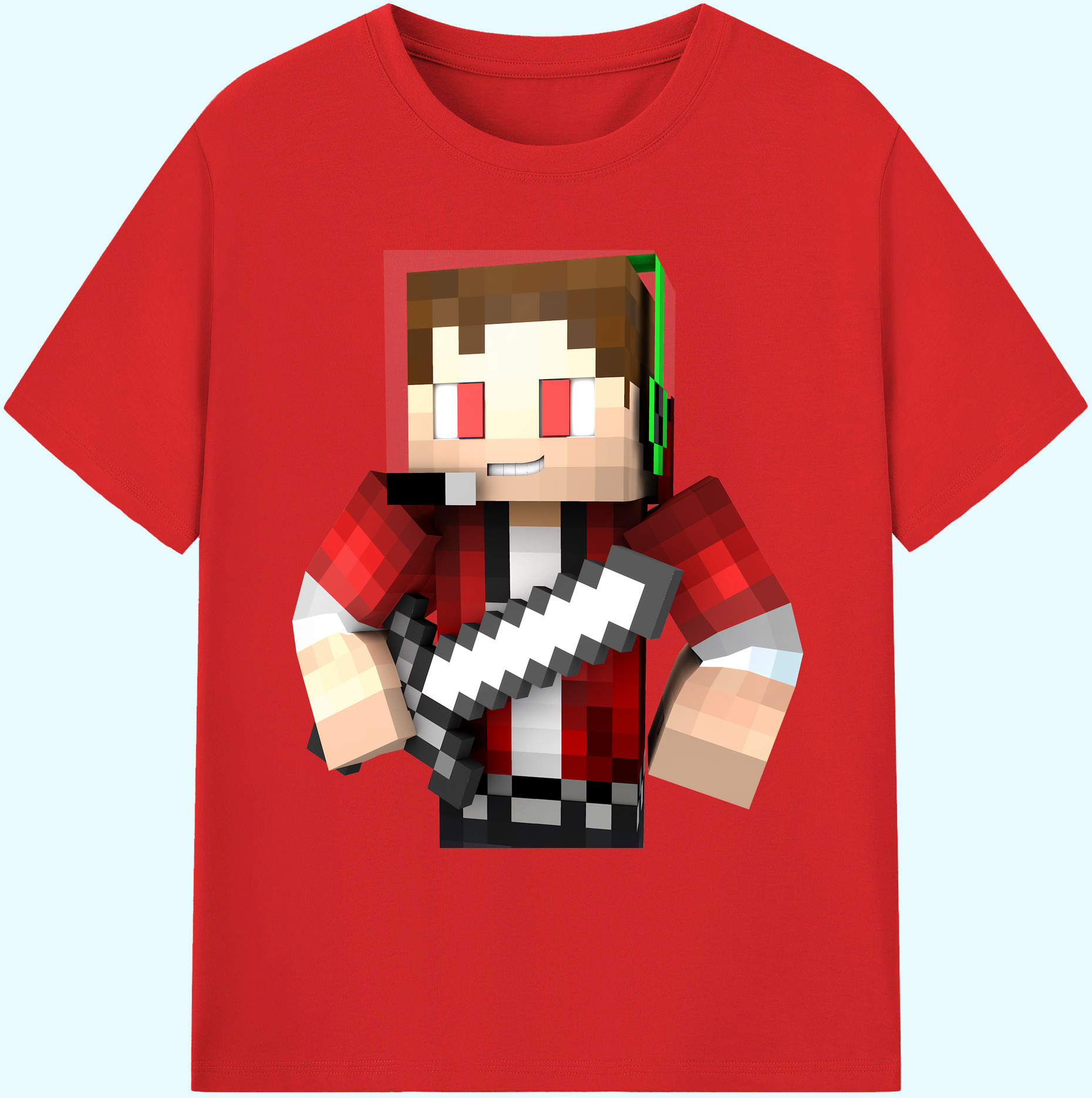 （画像用） マインクラフト ブロックの世界 Minecraft MC Block world 綿100％ メンズ半袖Tシャツ｜肌触りやわらか＆通気性