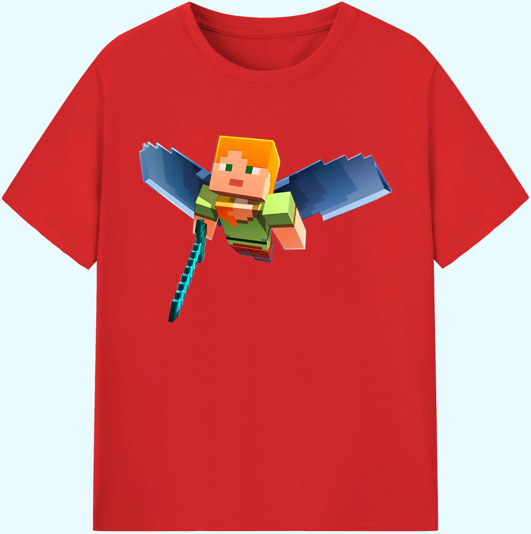 （画像用） マインクラフト ブロックの世界 Minecraft MC Block world 綿100％ メンズ半袖Tシャツ｜肌触りやわらか＆通気性