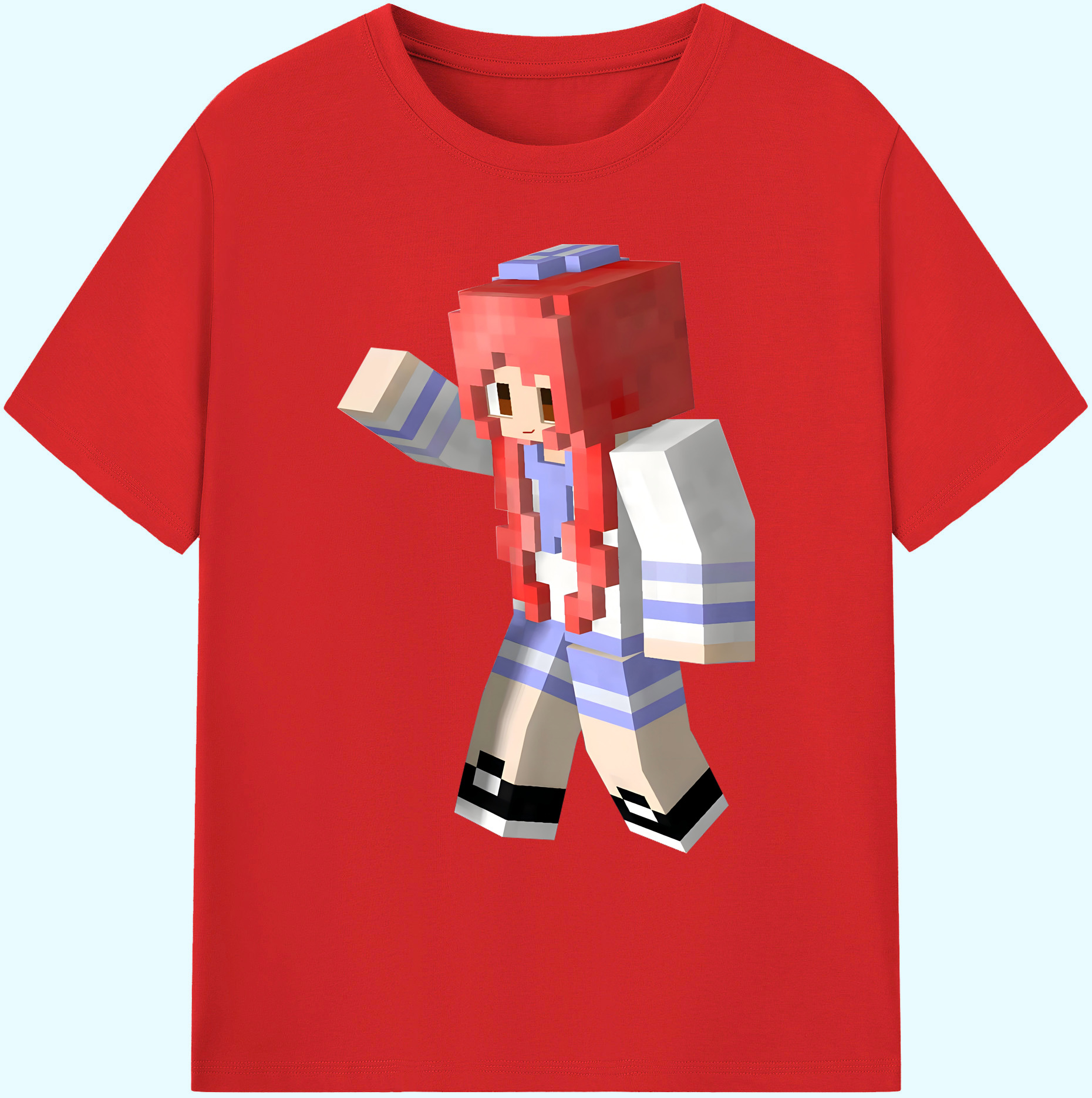 （画像用） マインクラフト ブロックの世界 Minecraft MC Block world 綿100％ メンズ半袖Tシャツ｜肌触りやわらか＆通気性
