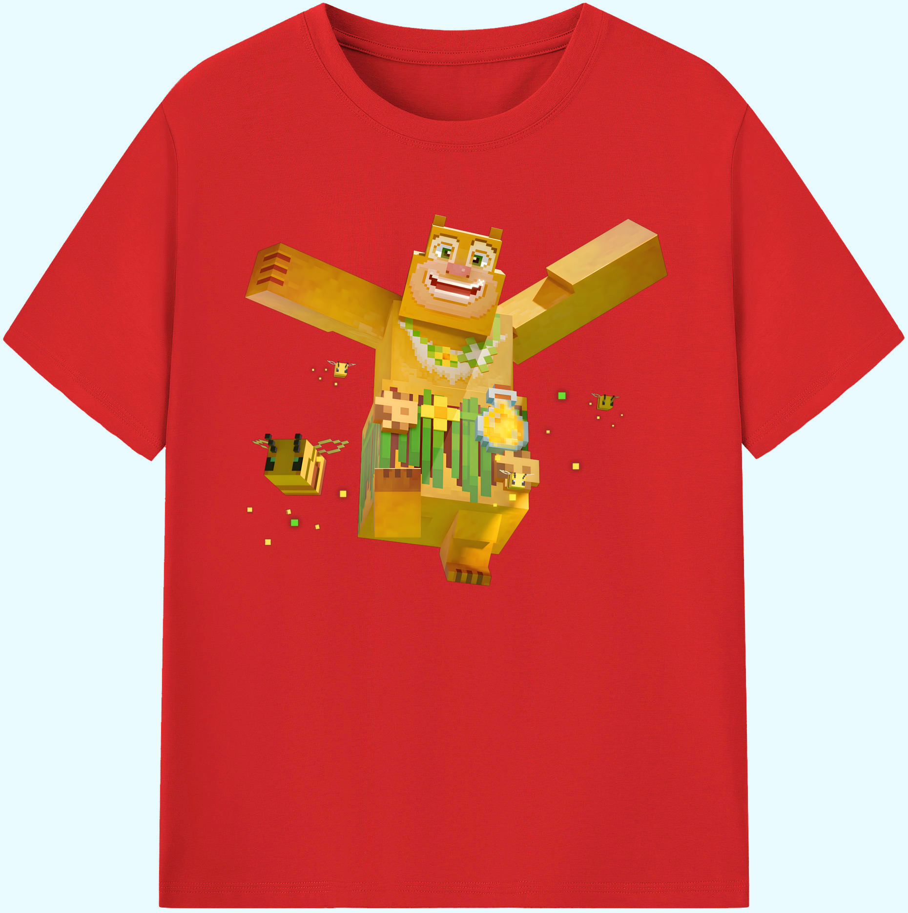 （画像用） マインクラフト ブロックの世界 Minecraft MC Block world 綿100％ メンズ半袖Tシャツ｜肌触りやわらか＆通気性