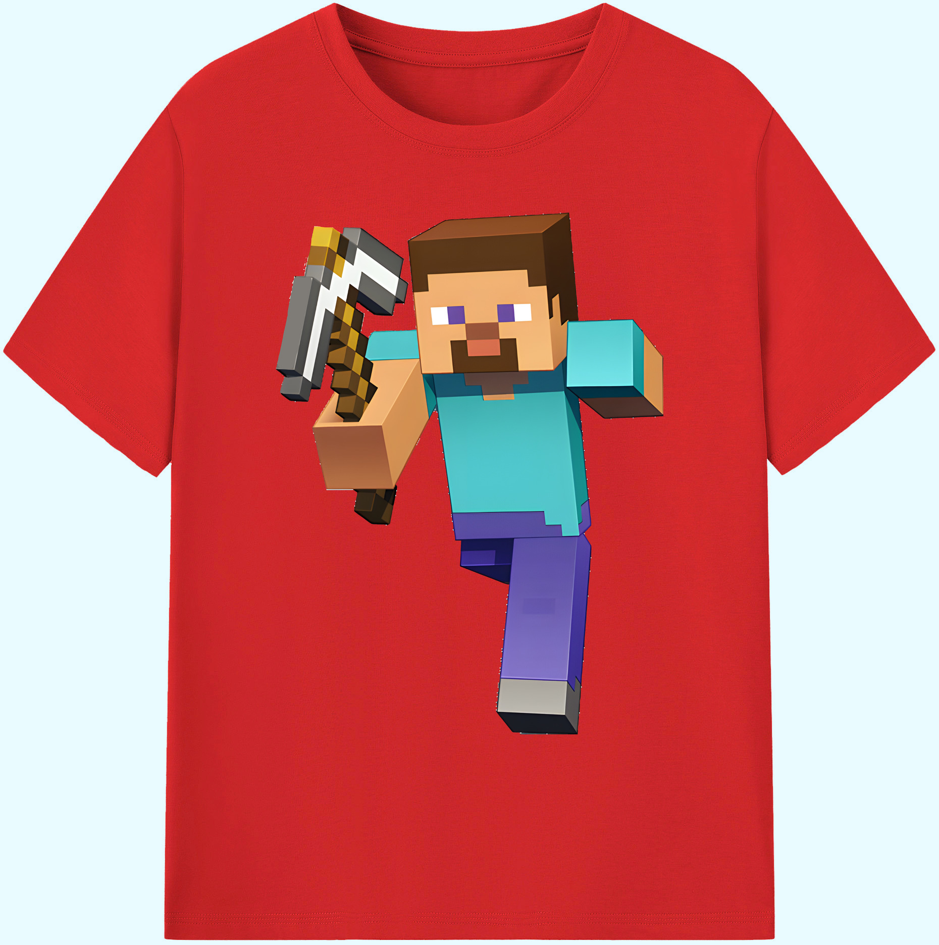 （画像用） マインクラフト ブロックの世界 Minecraft MC Block world 綿100％ メンズ半袖Tシャツ｜肌触りやわらか＆通気性