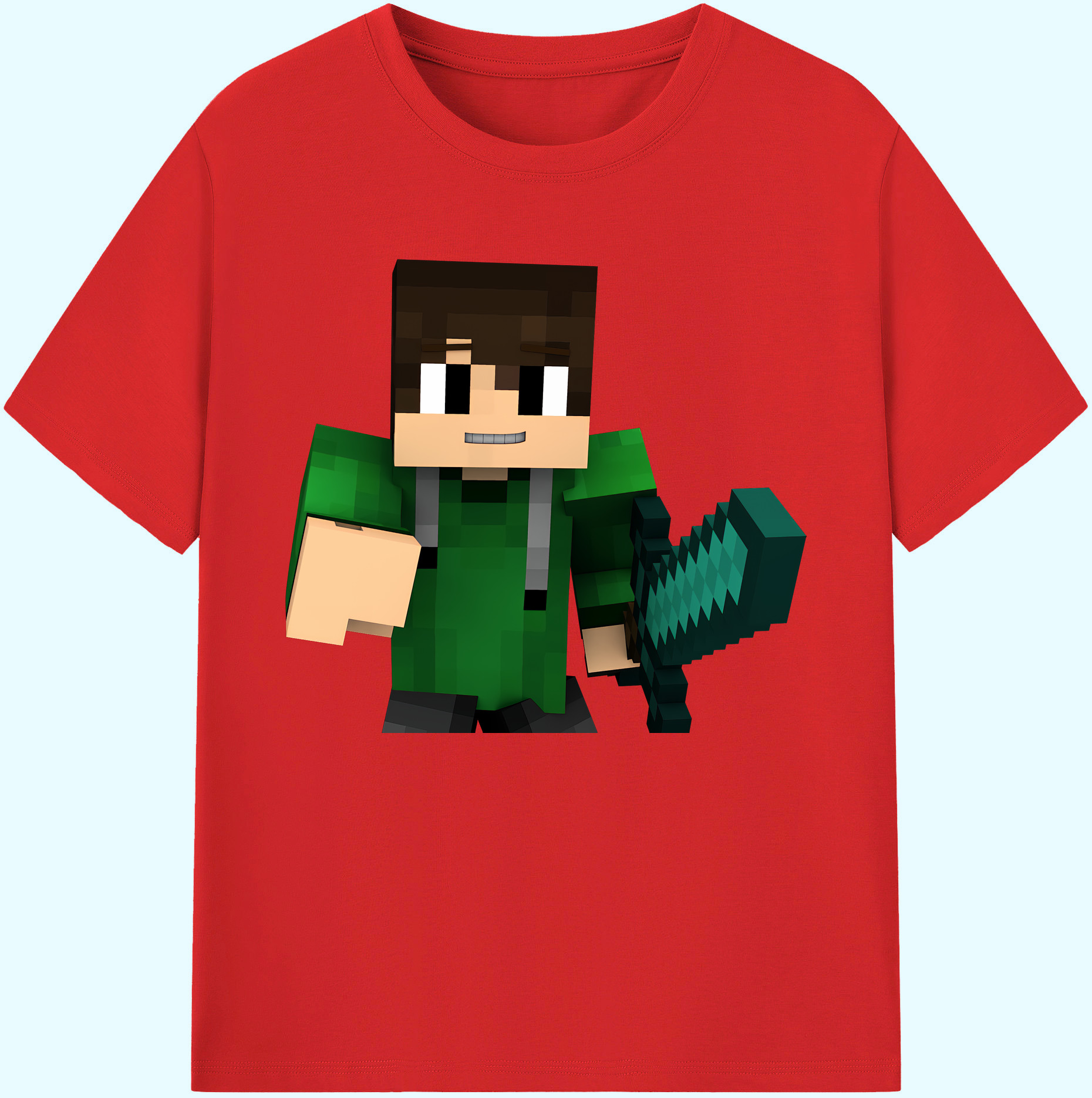 （画像用） マインクラフト ブロックの世界 Minecraft MC Block world 綿100％ メンズ半袖Tシャツ｜肌触りやわらか＆通気性