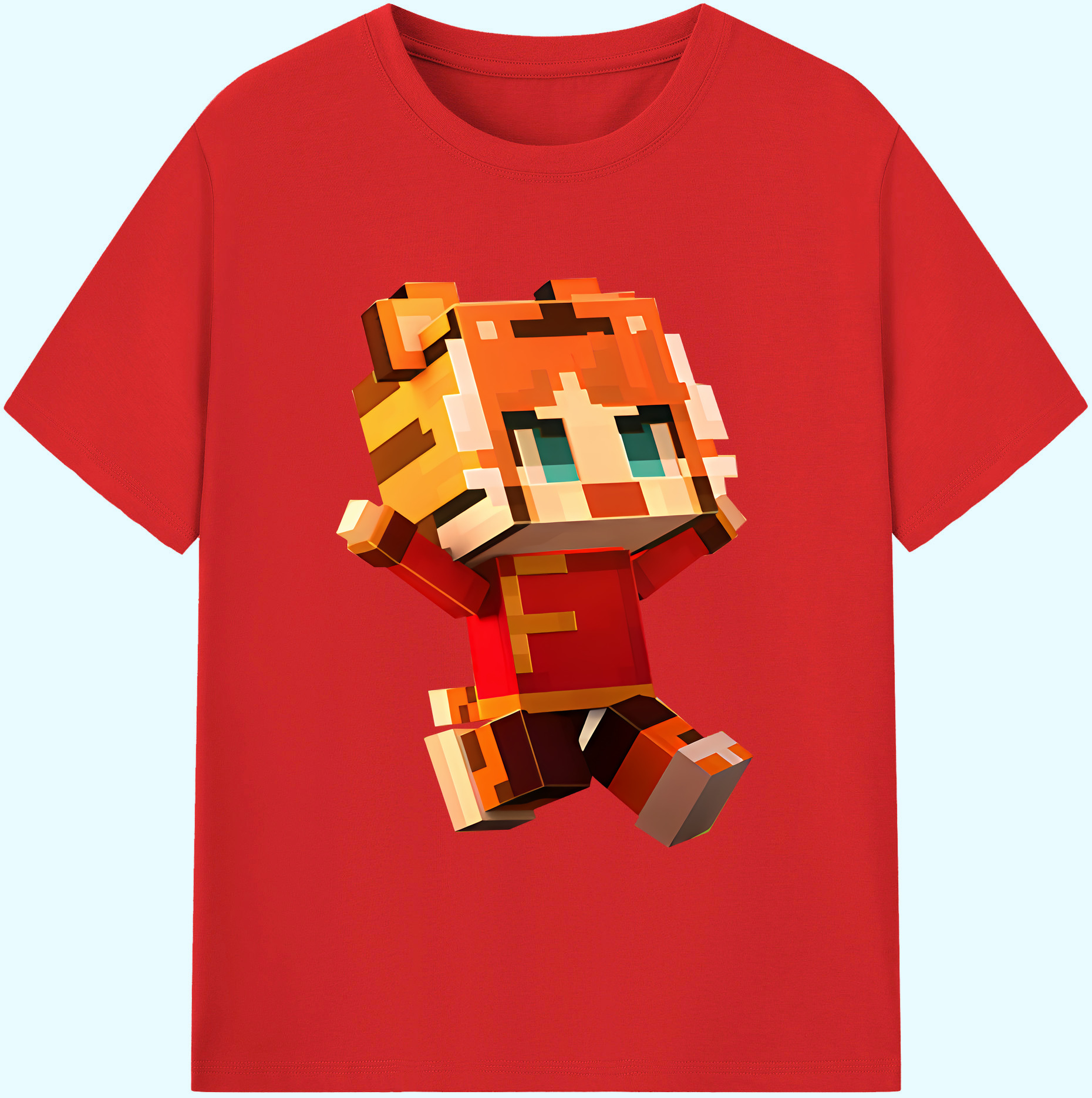 （画像用） マインクラフト ブロックの世界 Minecraft MC Block world 綿100％ メンズ半袖Tシャツ｜肌触りやわらか＆通気性