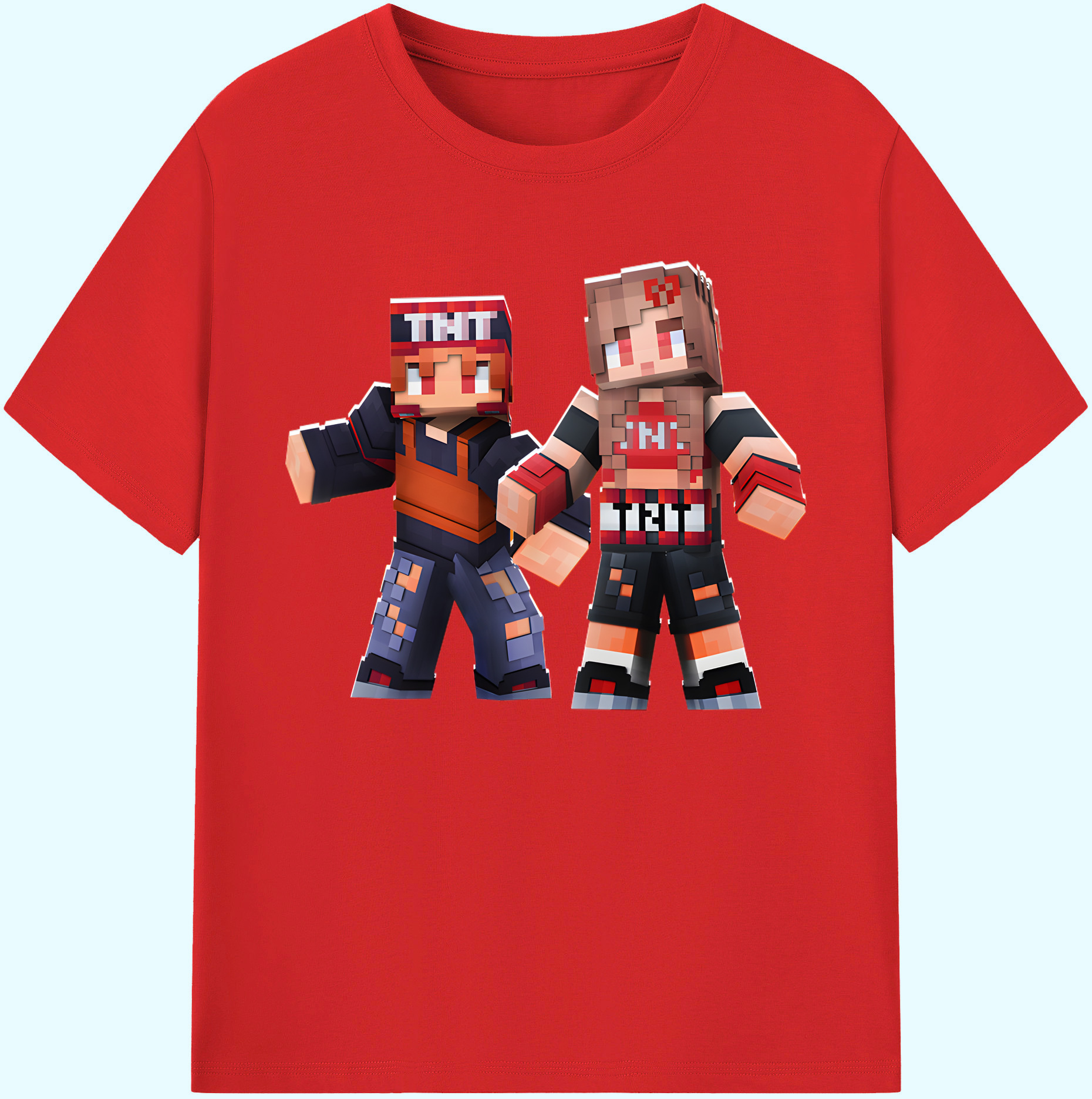 （画像用） マインクラフト ブロックの世界 Minecraft MC Block world 綿100％ メンズ半袖Tシャツ｜肌触りやわらか＆通気性