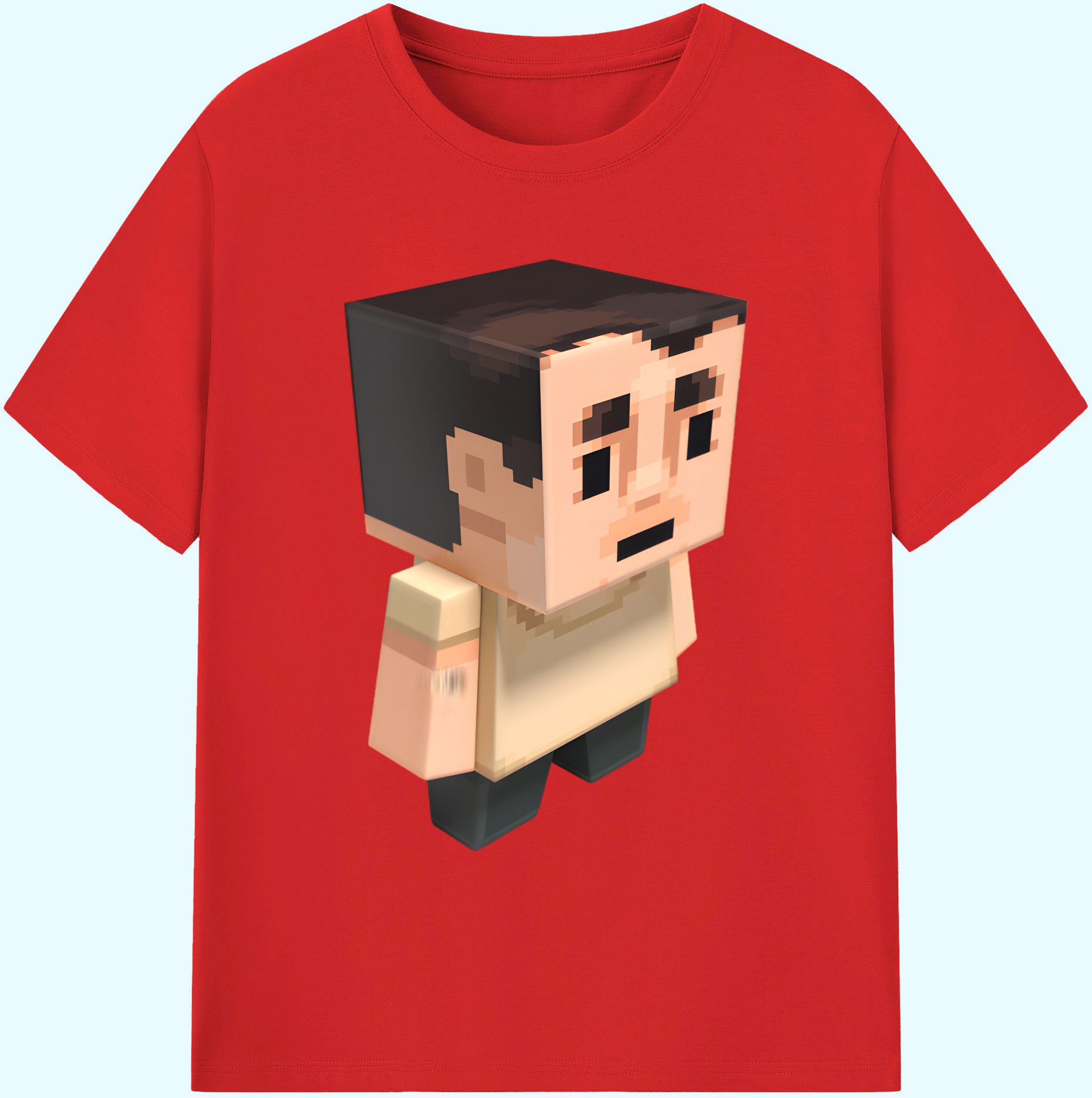 （画像用） マインクラフト ブロックの世界 Minecraft MC Block world 綿100％ メンズ半袖Tシャツ｜肌触りやわらか＆通気性