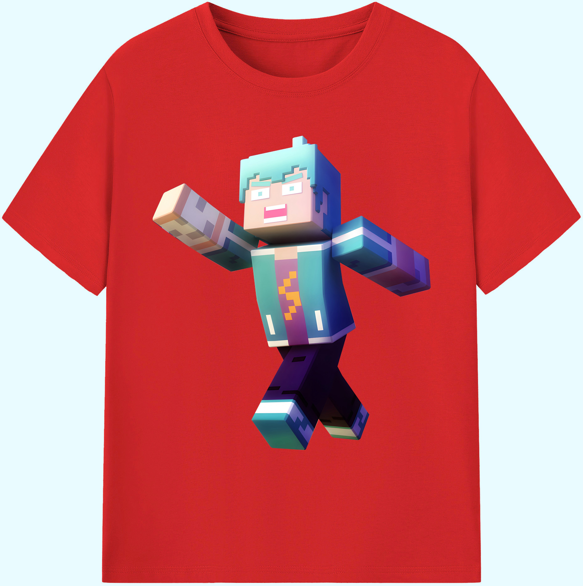 （画像用） マインクラフト ブロックの世界 Minecraft MC Block world 綿100％ メンズ半袖Tシャツ｜肌触りやわらか＆通気性