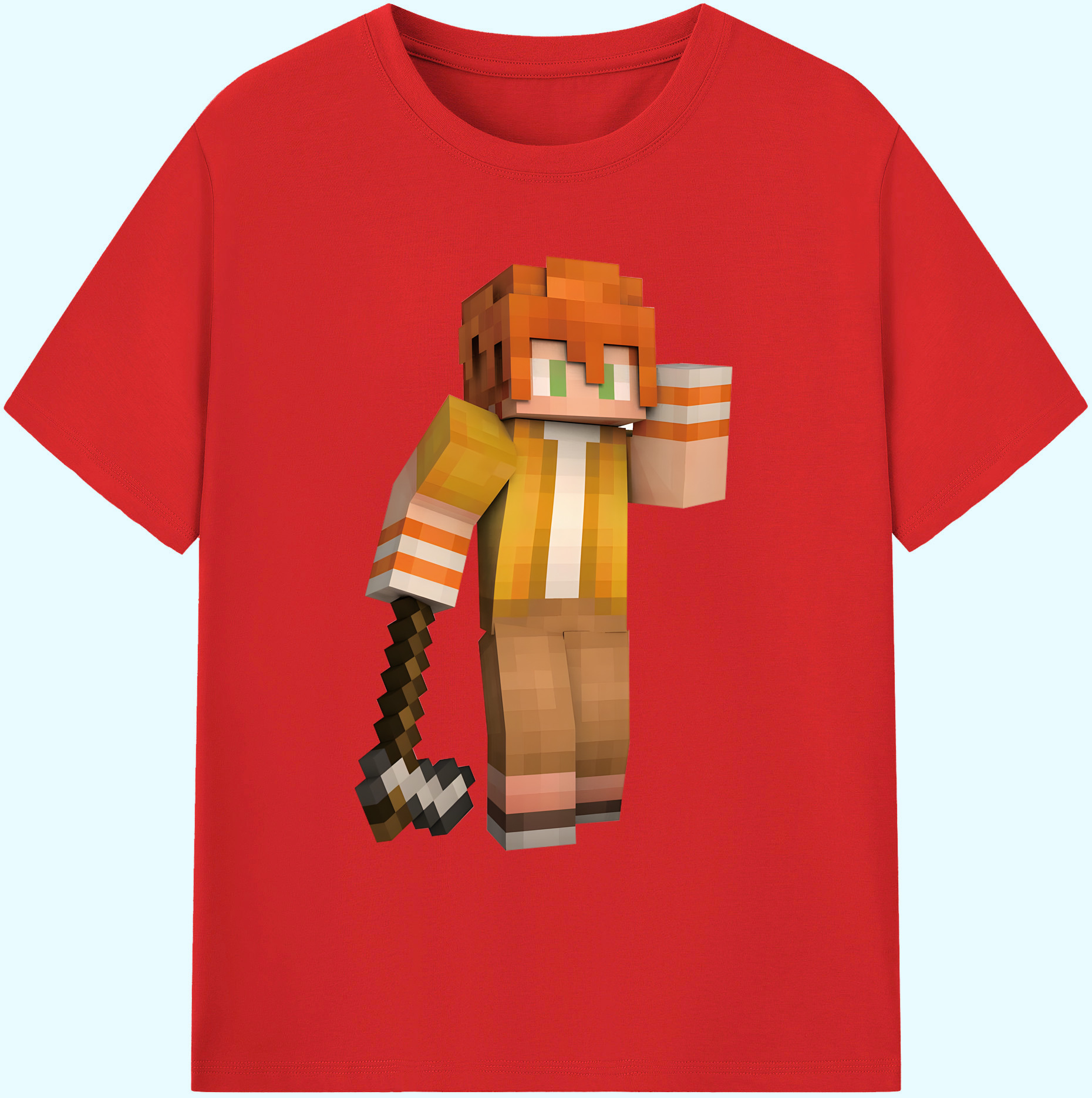 （画像用） マインクラフト ブロックの世界 Minecraft MC Block world 綿100％ メンズ半袖Tシャツ｜肌触りやわらか＆通気性