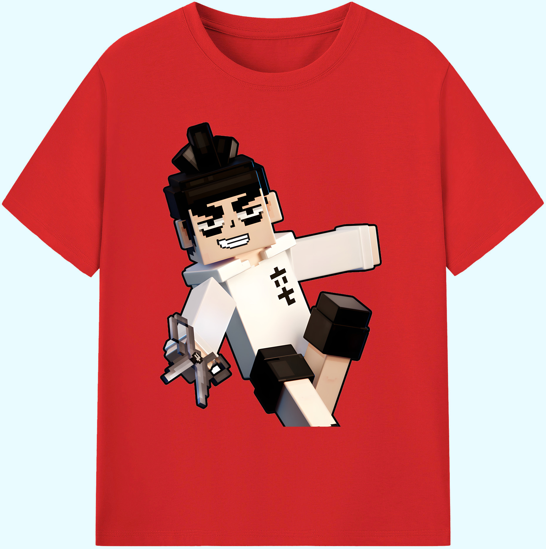（画像用） マインクラフト ブロックの世界 Minecraft MC Block world 綿100％ メンズ半袖Tシャツ｜肌触りやわらか＆通気性