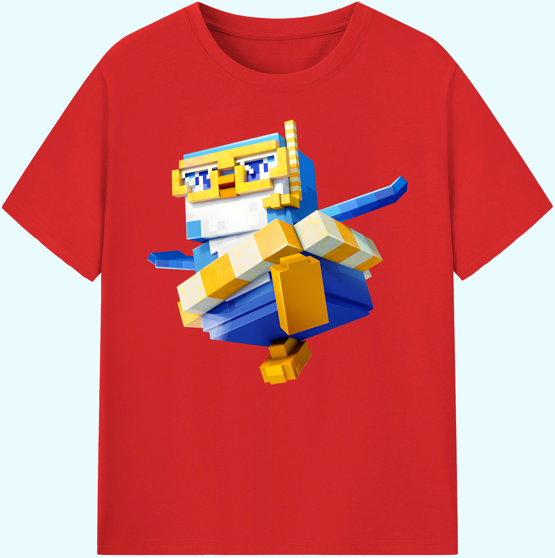 （画像用） マインクラフト ブロックの世界 Minecraft MC Block world 綿100％ メンズ半袖Tシャツ｜肌触りやわらか＆通気性