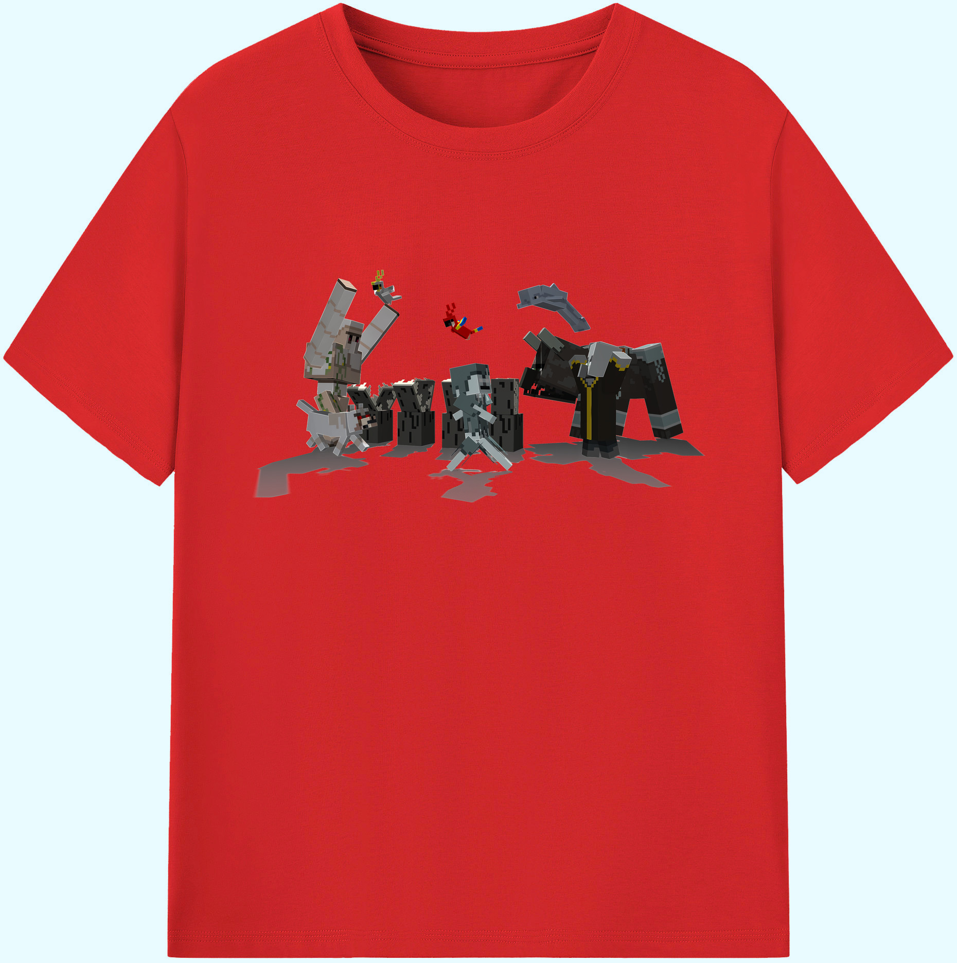 （画像用） マインクラフト ブロックの世界 Minecraft MC Block world 綿100％ メンズ半袖Tシャツ｜肌触りやわらか＆通気性