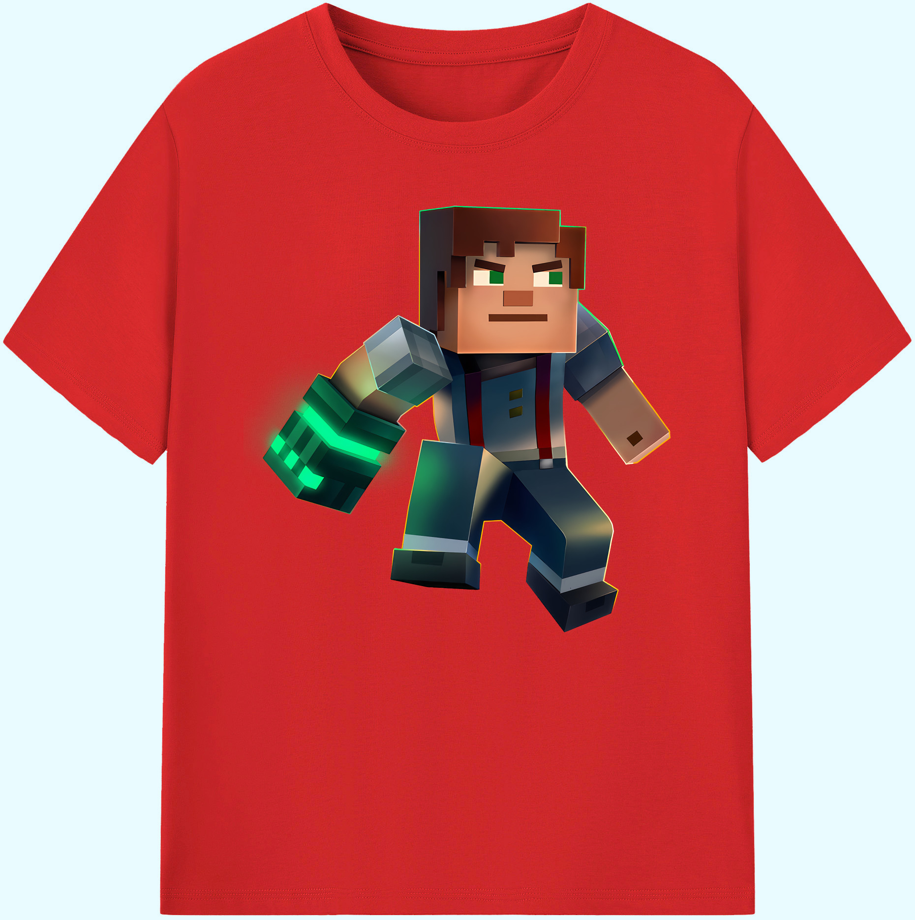 （画像用） マインクラフト ブロックの世界 Minecraft MC Block world 綿100％ メンズ半袖Tシャツ｜肌触りやわらか＆通気性