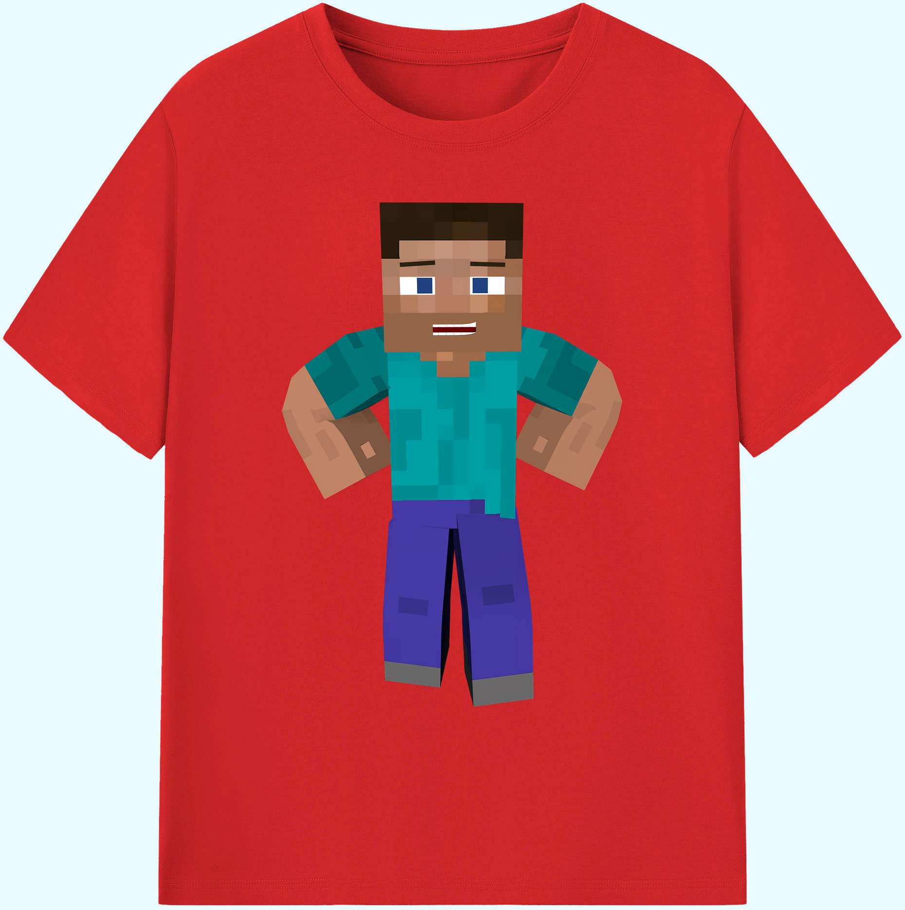 （画像用） マインクラフト ブロックの世界 Minecraft MC Block world 綿100％ メンズ半袖Tシャツ｜肌触りやわらか＆通気性