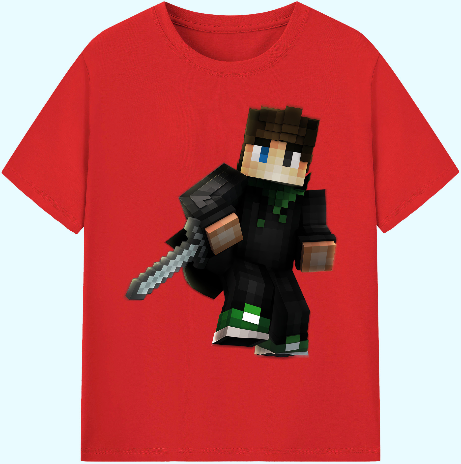 （画像用） マインクラフト ブロックの世界 Minecraft MC Block world 綿100％ メンズ半袖Tシャツ｜肌触りやわらか＆通気性