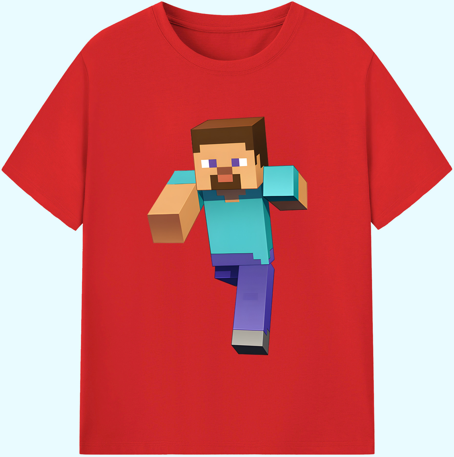 （画像用） マインクラフト ブロックの世界 Minecraft MC Block world 綿100％ メンズ半袖Tシャツ｜肌触りやわらか＆通気性
