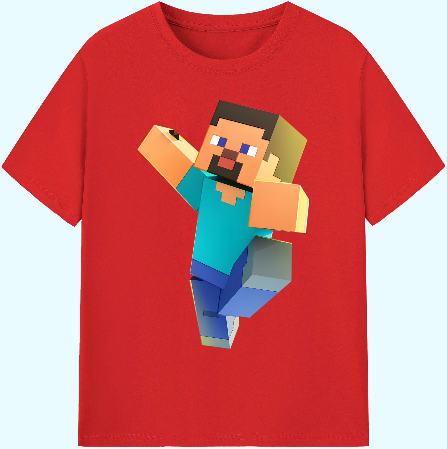 （画像用） マインクラフト ブロックの世界 Minecraft MC Block world 綿100％ メンズ半袖Tシャツ｜肌触りやわらか＆通気性