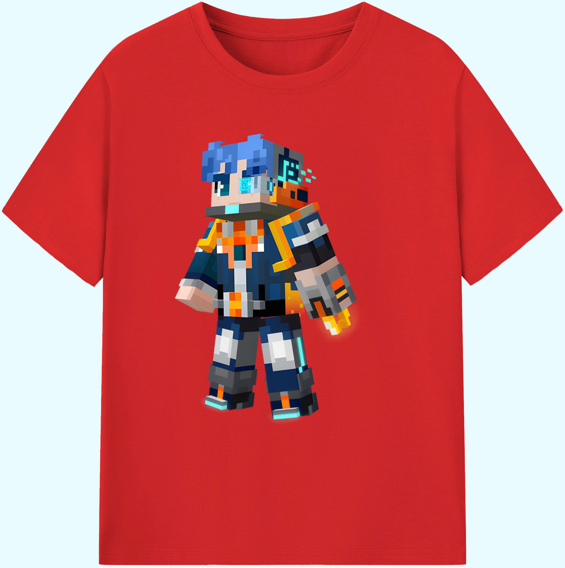 （画像用） マインクラフト ブロックの世界 Minecraft MC Block world 綿100％ メンズ半袖Tシャツ｜肌触りやわらか＆通気性