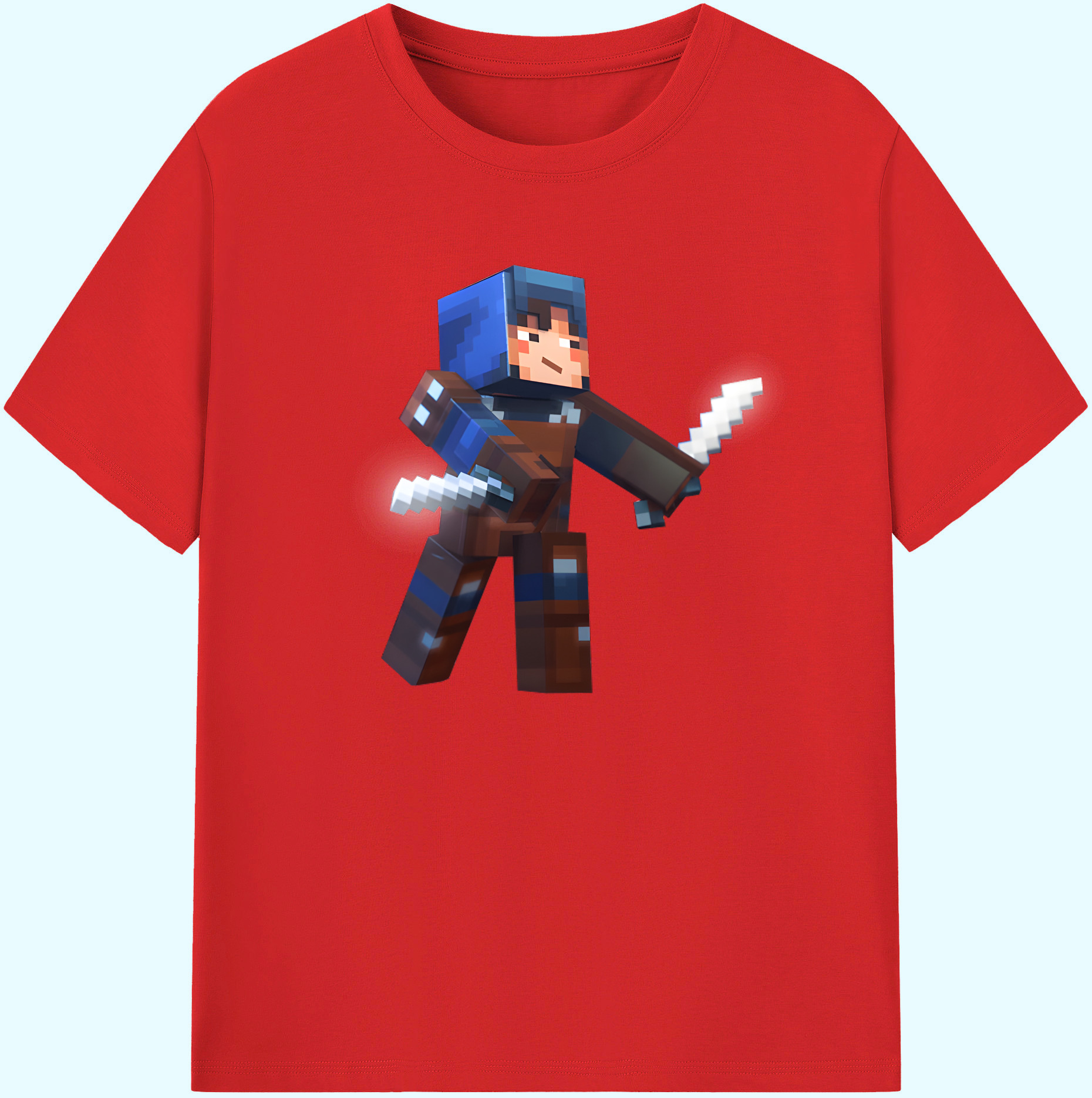 （画像用） マインクラフト ブロックの世界 Minecraft MC Block world 綿100％ メンズ半袖Tシャツ｜肌触りやわらか＆通気性
