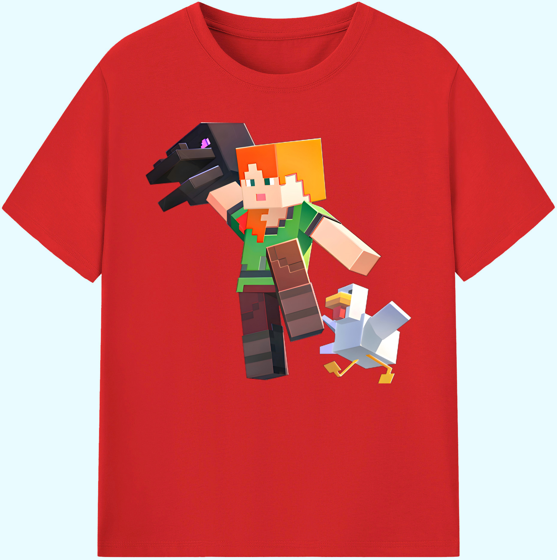（画像用） マインクラフト ブロックの世界 Minecraft MC Block world 綿100％ メンズ半袖Tシャツ｜肌触りやわらか＆通気性
