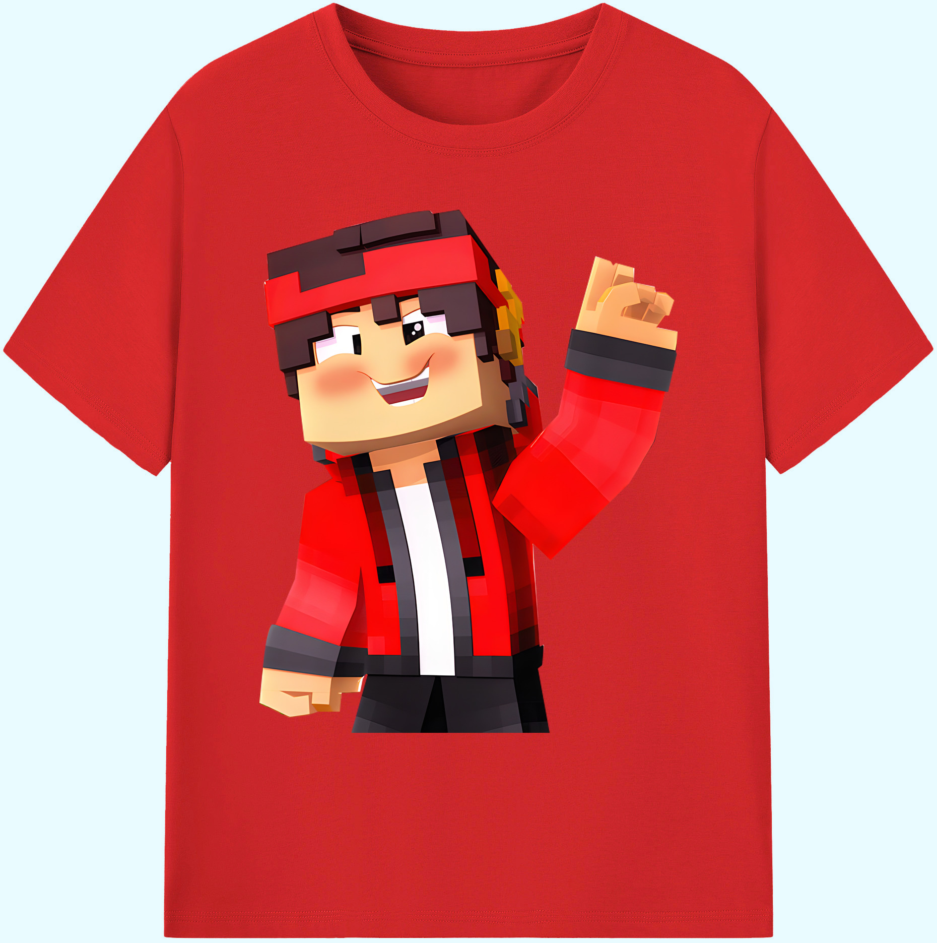 （画像用） マインクラフト ブロックの世界 Minecraft MC Block world 綿100％ メンズ半袖Tシャツ｜肌触りやわらか＆通気性
