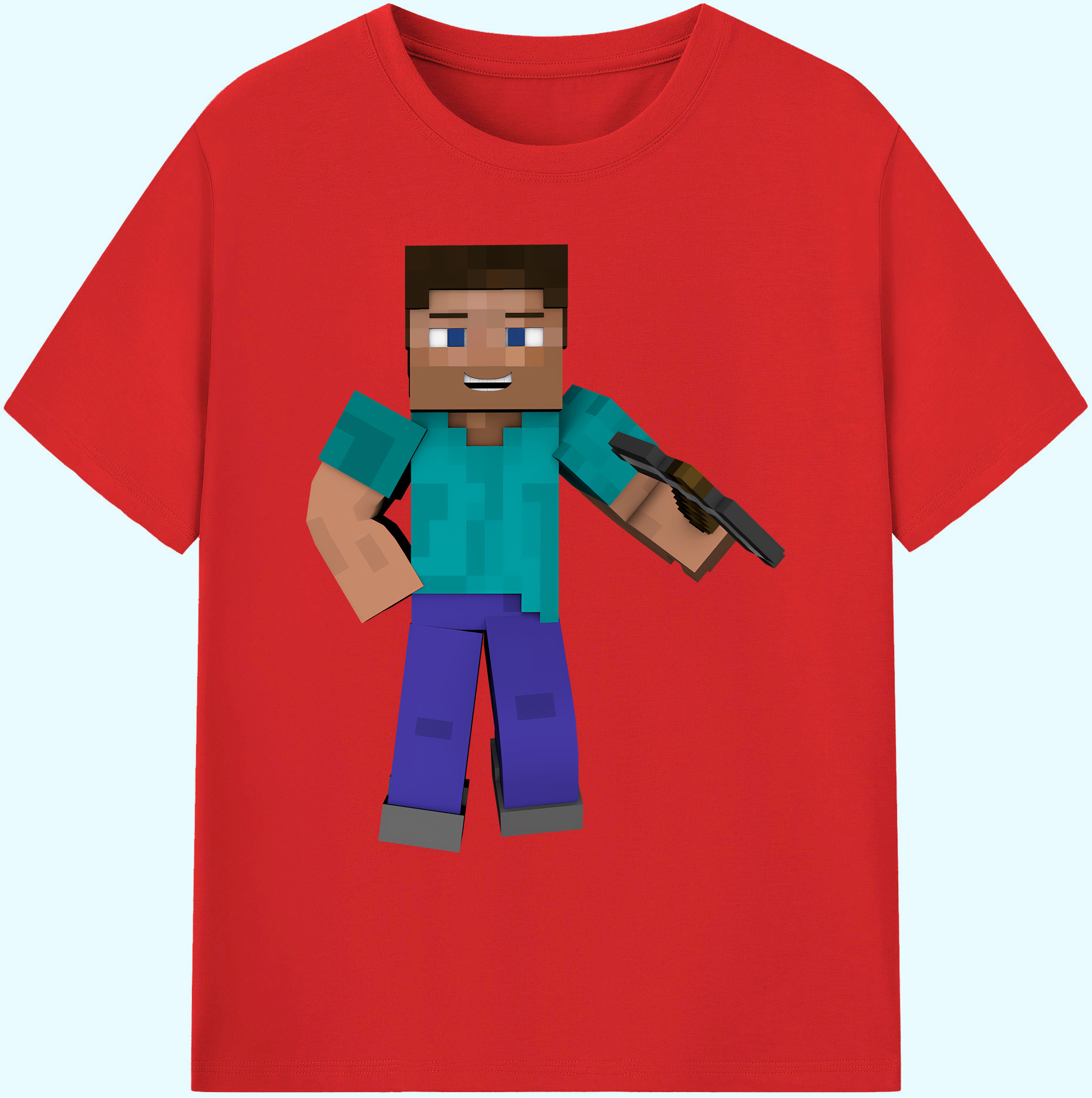 （画像用） マインクラフト ブロックの世界 Minecraft MC Block world 綿100％ メンズ半袖Tシャツ｜肌触りやわらか＆通気性