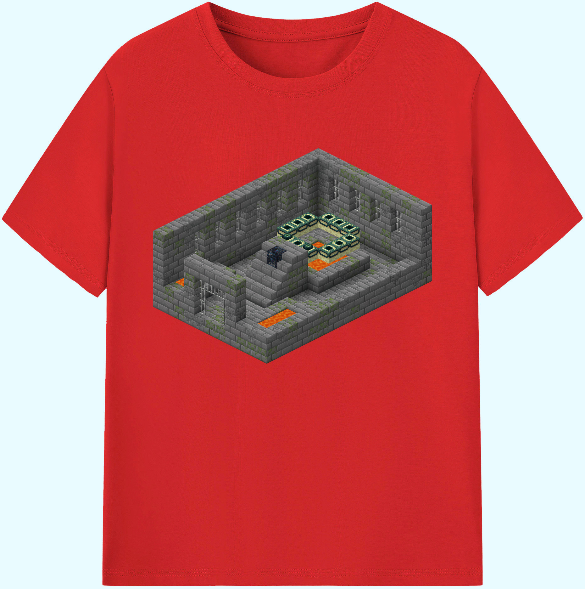 （画像用） マインクラフト ブロックの世界 Minecraft MC Block world 綿100％ メンズ半袖Tシャツ｜肌触りやわらか＆通気性