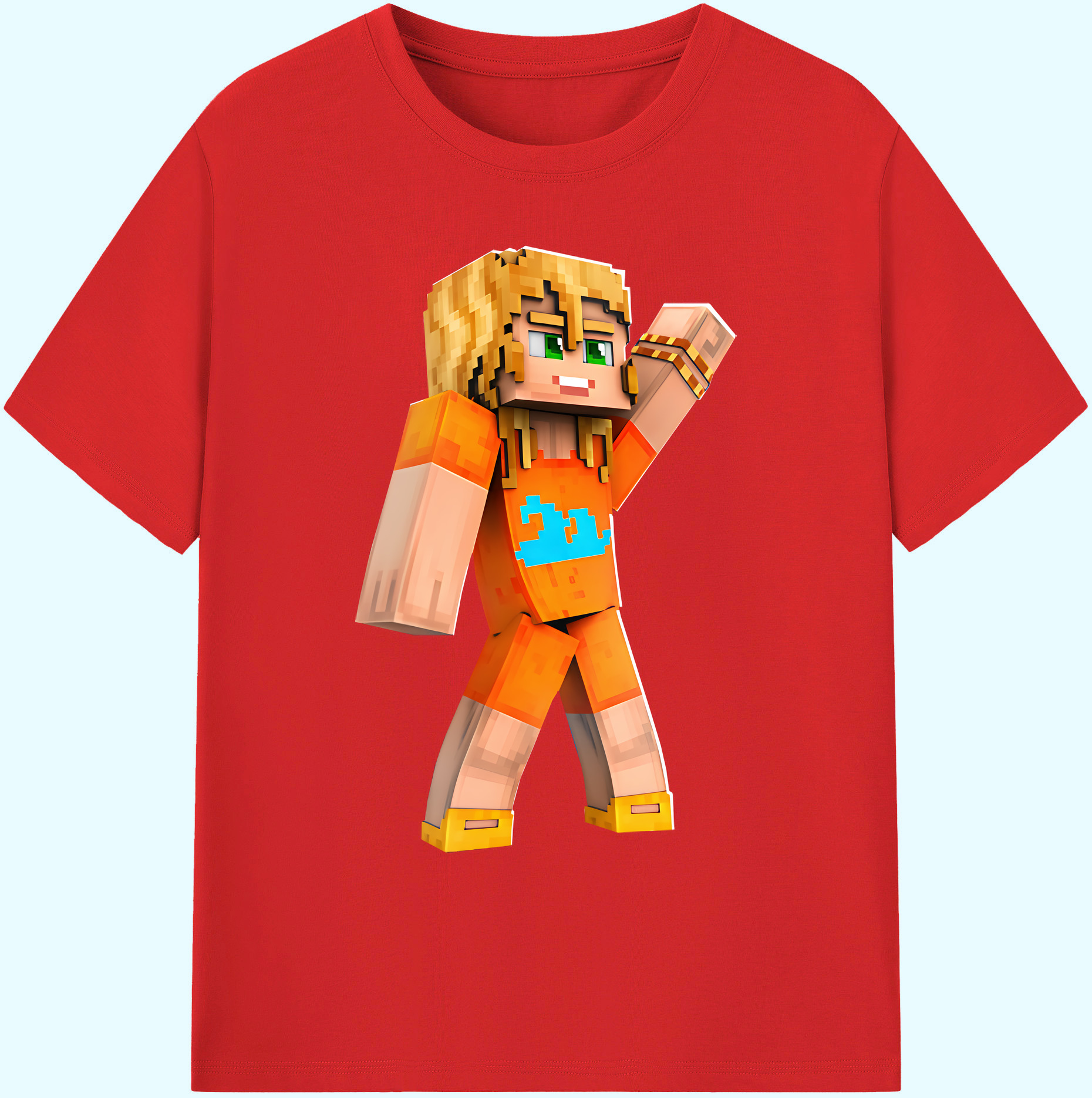 （画像用） マインクラフト ブロックの世界 Minecraft MC Block world 綿100％ メンズ半袖Tシャツ｜肌触りやわらか＆通気性