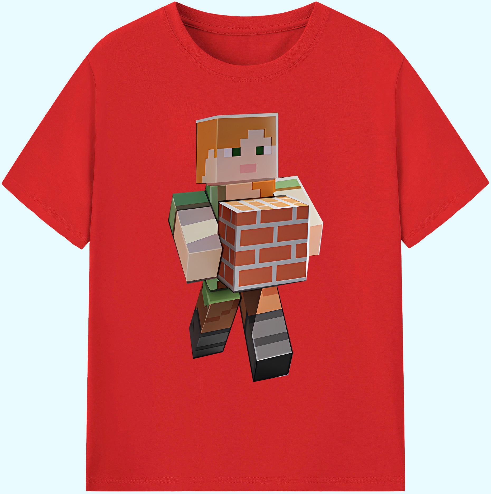 （画像用） マインクラフト ブロックの世界 Minecraft MC Block world 綿100％ メンズ半袖Tシャツ｜肌触りやわらか＆通気性