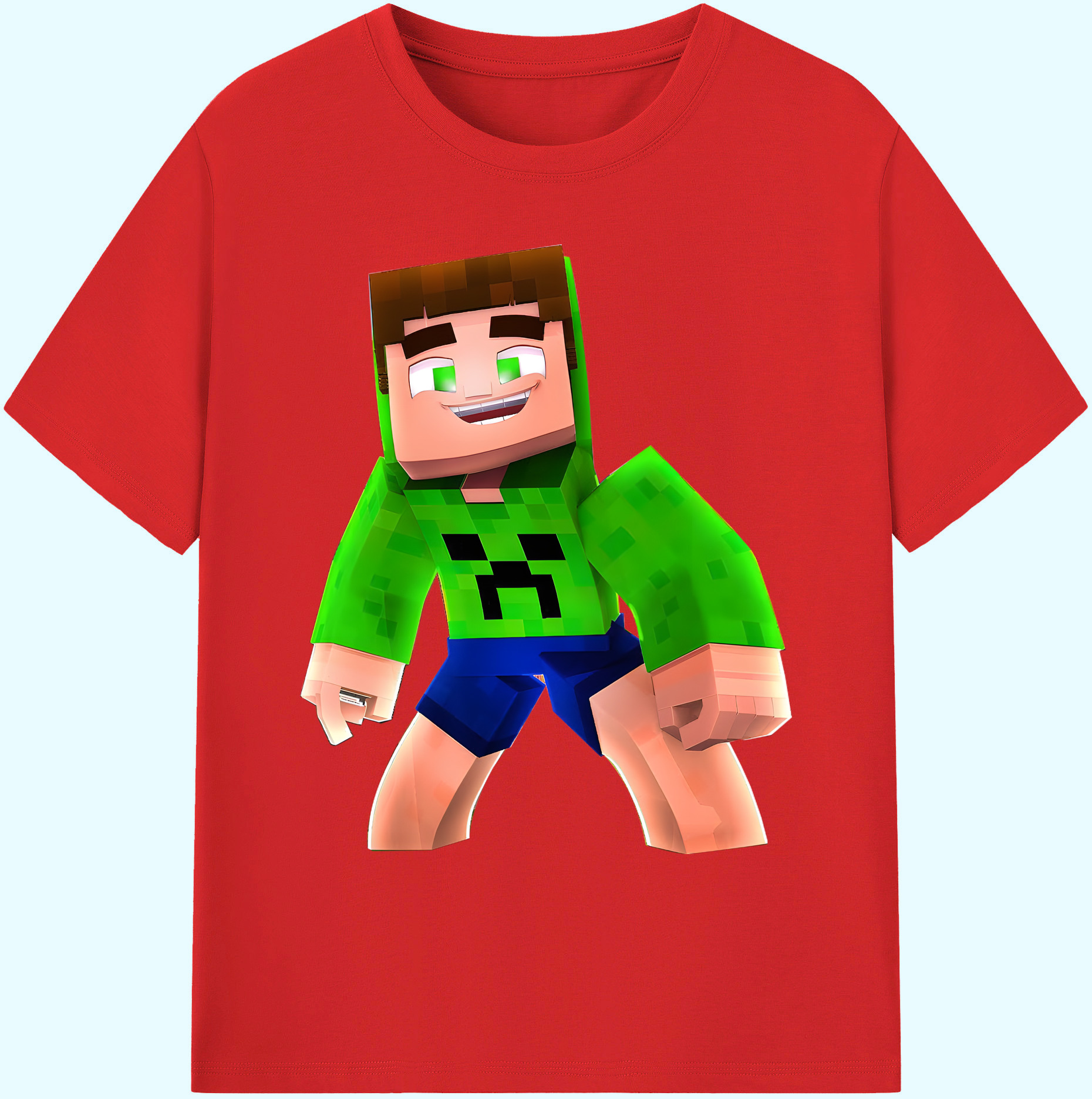 （画像用） マインクラフト ブロックの世界 Minecraft MC Block world 綿100％ メンズ半袖Tシャツ｜肌触りやわらか＆通気性