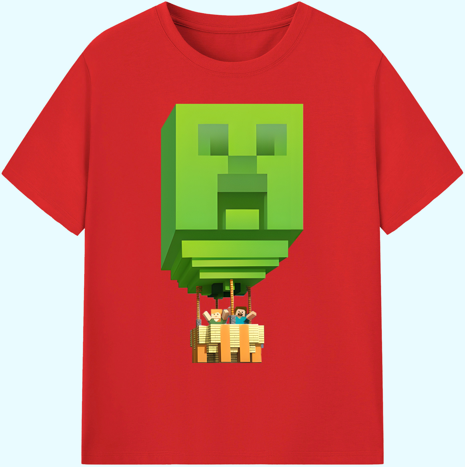 （画像用） マインクラフト ブロックの世界 Minecraft MC Block world 綿100％ メンズ半袖Tシャツ｜肌触りやわらか＆通気性