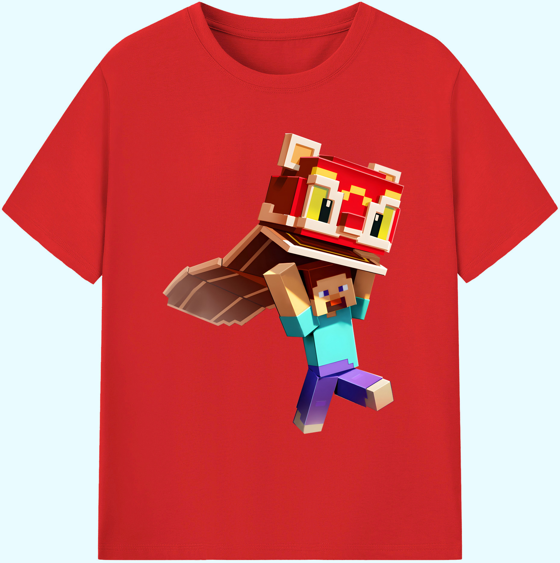 （画像用） マインクラフト ブロックの世界 Minecraft MC Block world 綿100％ メンズ半袖Tシャツ｜肌触りやわらか＆通気性