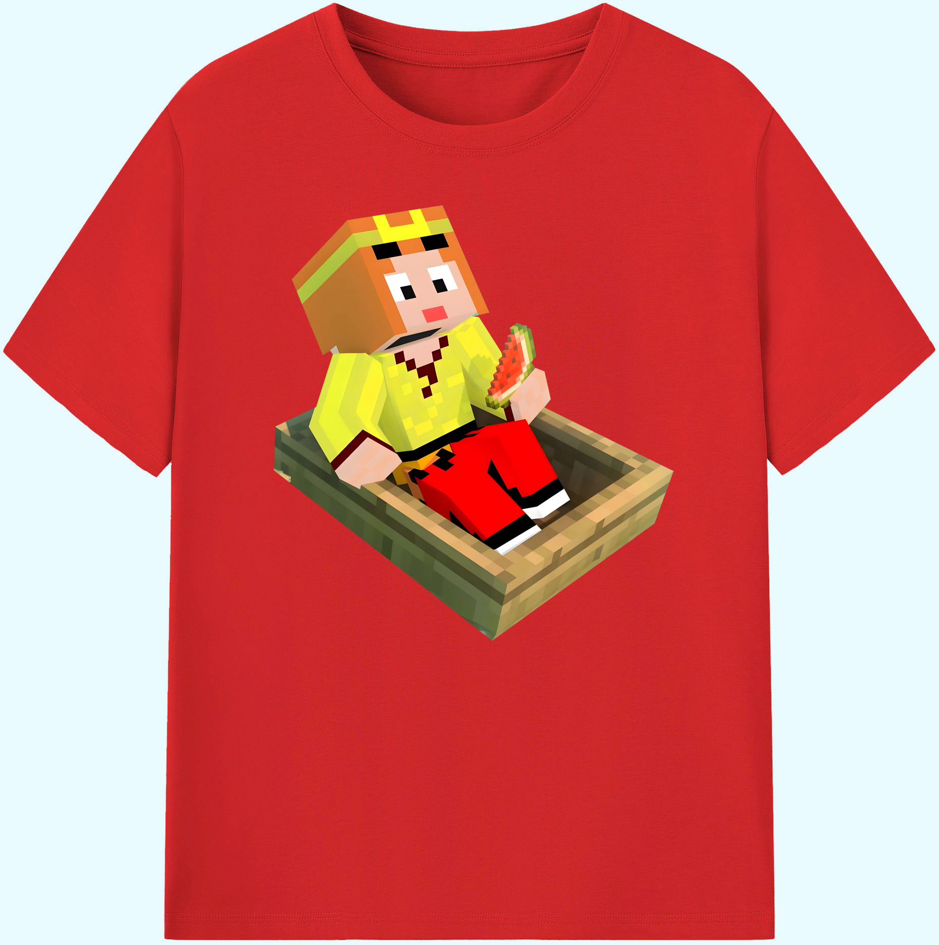 （画像用） マインクラフト ブロックの世界 Minecraft MC Block world 綿100％ メンズ半袖Tシャツ｜肌触りやわらか＆通気性