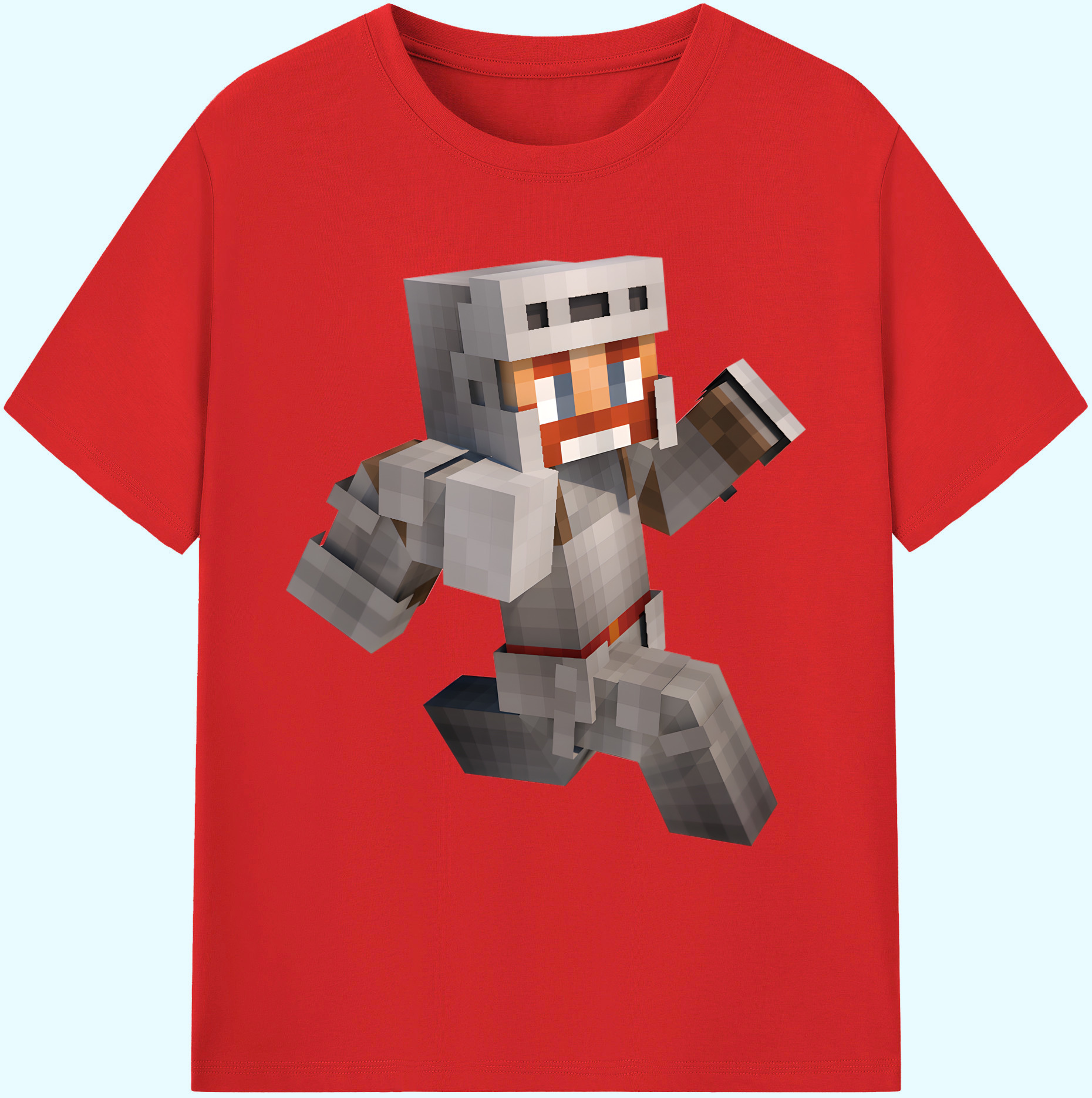 （画像用） マインクラフト ブロックの世界 Minecraft MC Block world 綿100％ メンズ半袖Tシャツ｜肌触りやわらか＆通気性