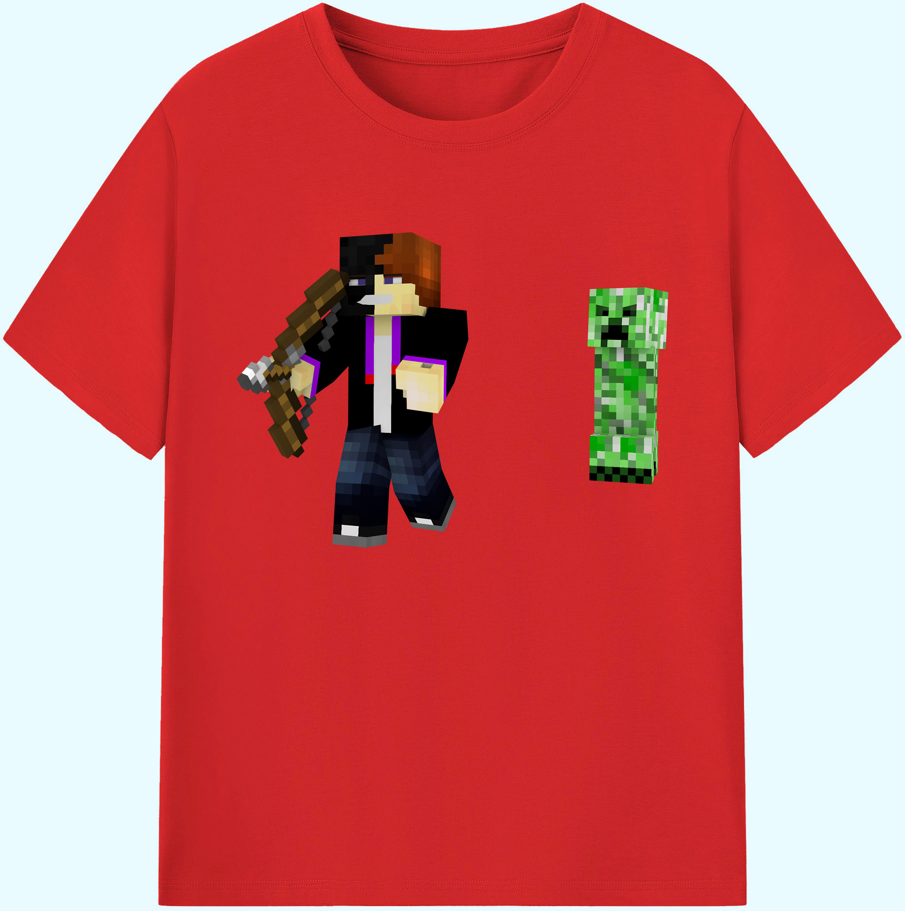 （画像用） マインクラフト ブロックの世界 Minecraft MC Block world 綿100％ メンズ半袖Tシャツ｜肌触りやわらか＆通気性