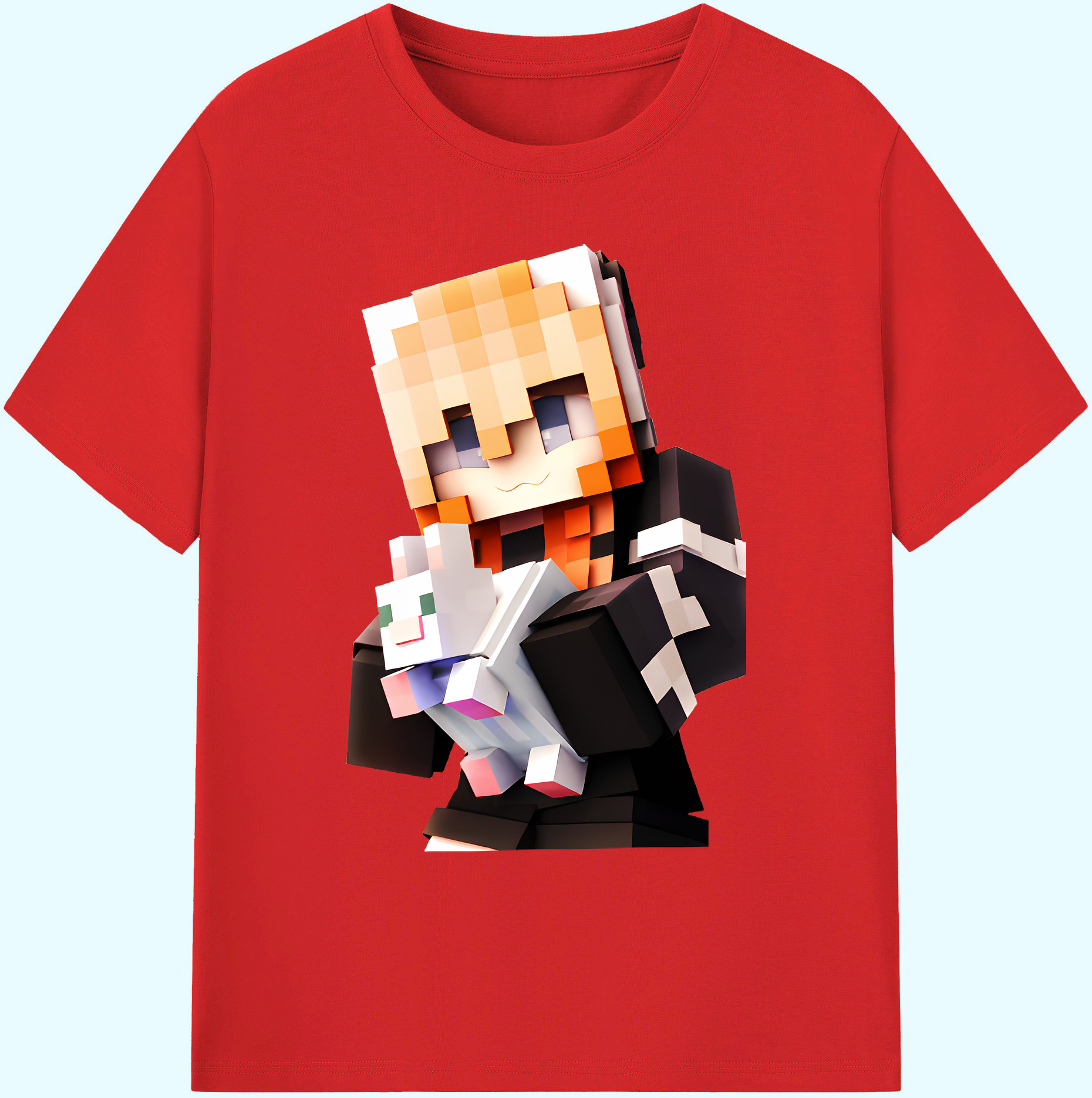（画像用） マインクラフト ブロックの世界 Minecraft MC Block world 綿100％ メンズ半袖Tシャツ｜肌触りやわらか＆通気性