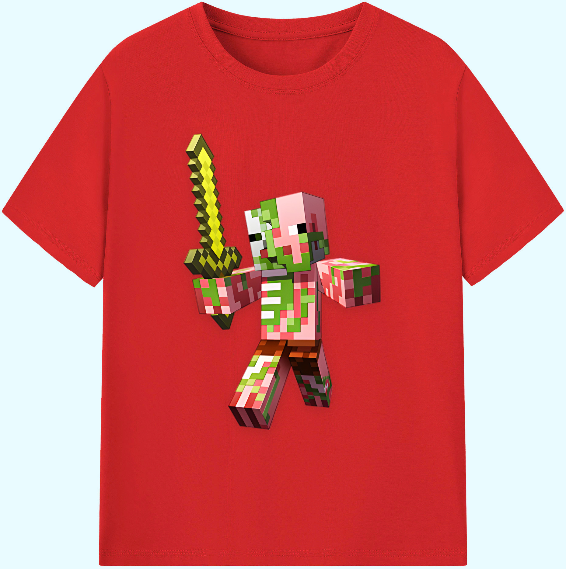 （画像用） マインクラフト ブロックの世界 Minecraft MC Block world 綿100％ メンズ半袖Tシャツ｜肌触りやわらか＆通気性