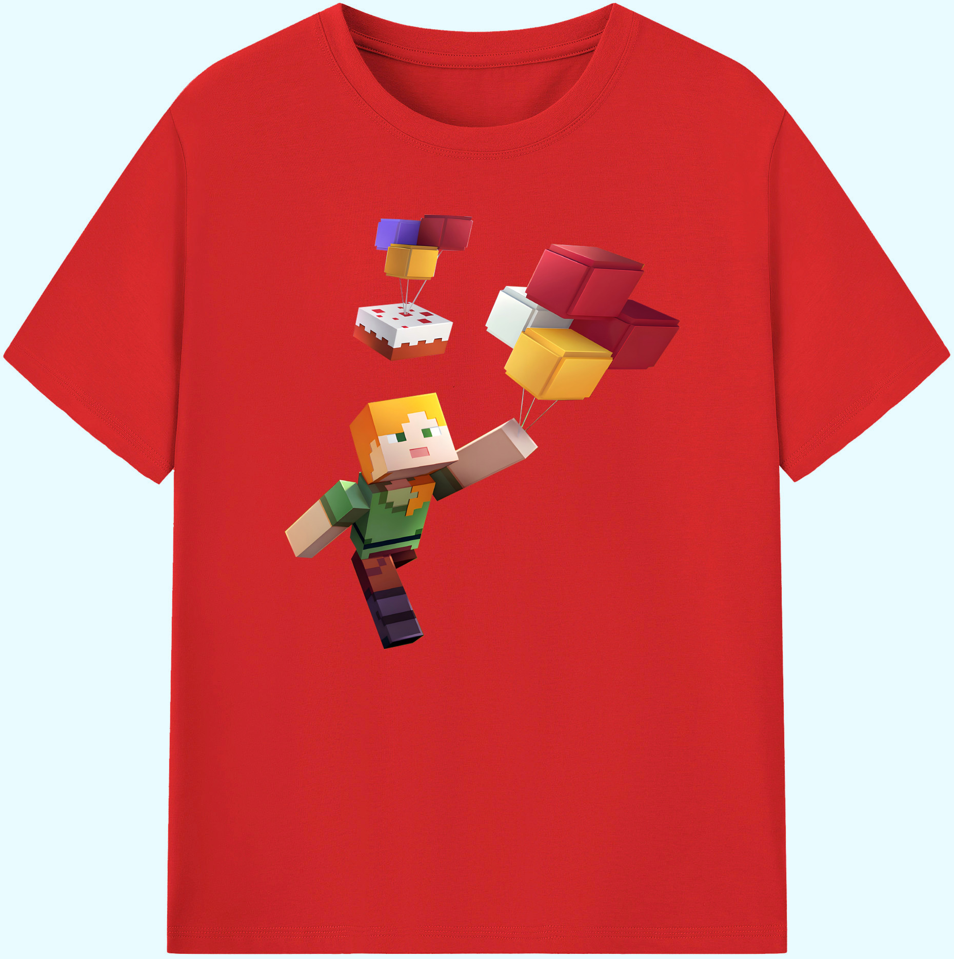 （画像用） マインクラフト ブロックの世界 Minecraft MC Block world 綿100％ メンズ半袖Tシャツ｜肌触りやわらか＆通気性