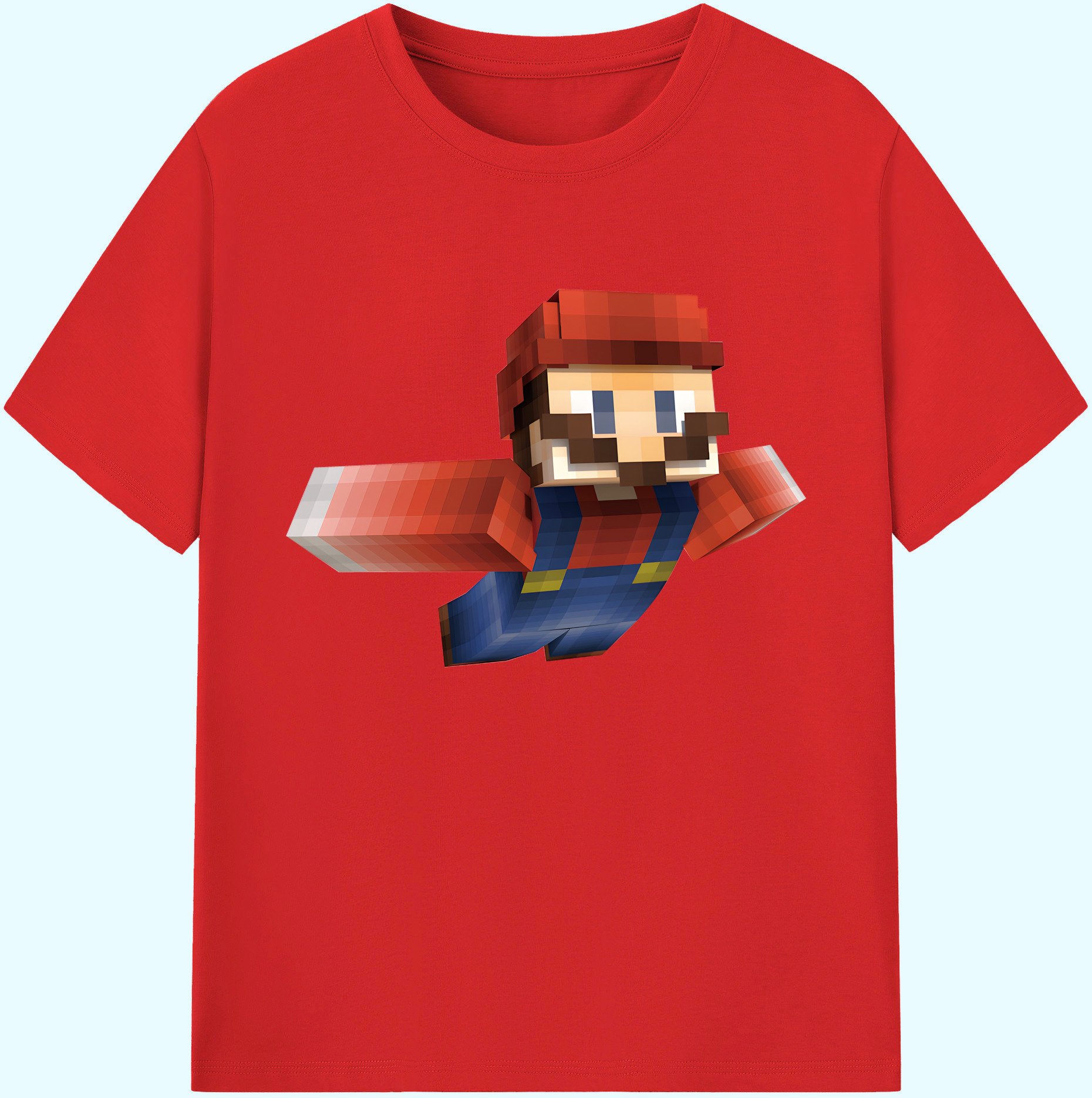 （画像用） マインクラフト ブロックの世界 Minecraft MC Block world 綿100％ メンズ半袖Tシャツ｜肌触りやわらか＆通気性