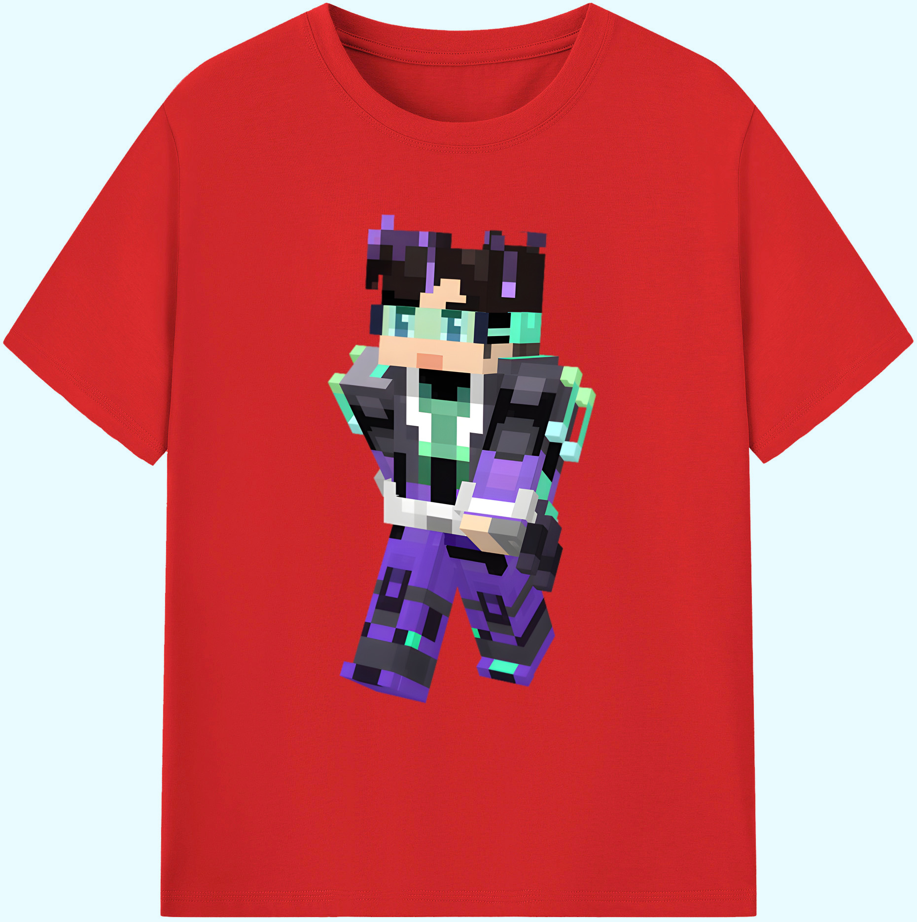 （画像用） マインクラフト ブロックの世界 Minecraft MC Block world 綿100％ メンズ半袖Tシャツ｜肌触りやわらか＆通気性