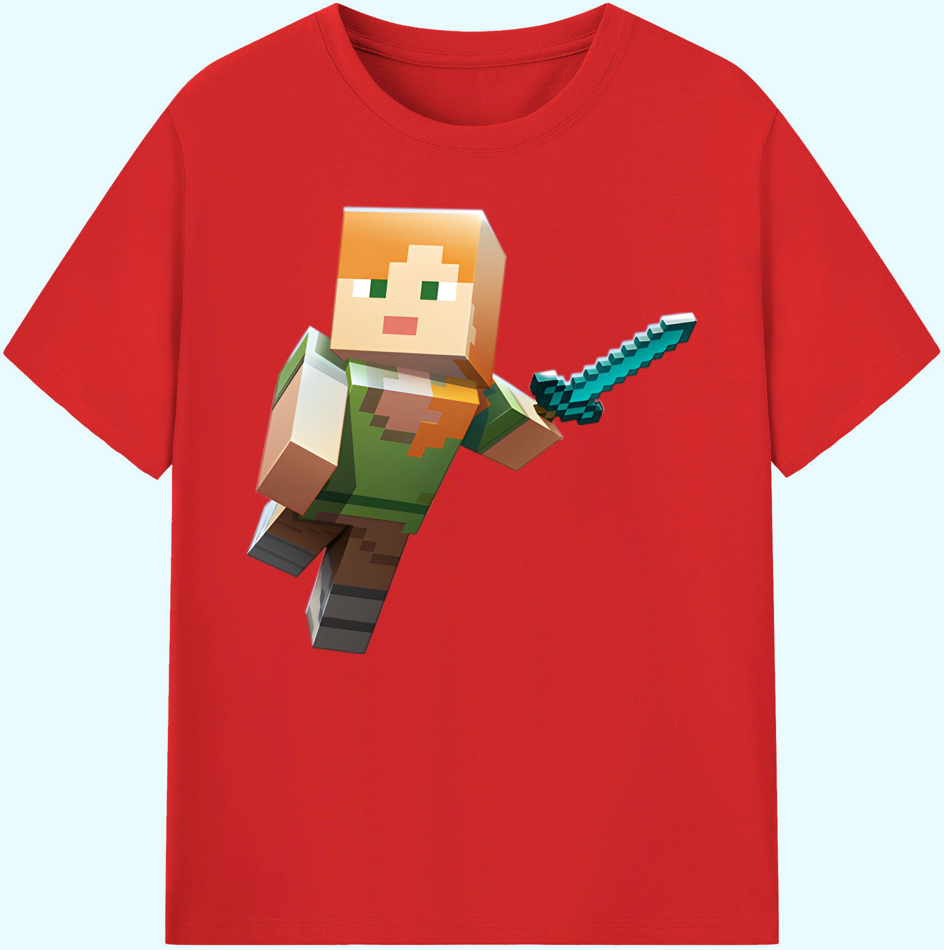 （画像用） マインクラフト ブロックの世界 Minecraft MC Block world 綿100％ メンズ半袖Tシャツ｜肌触りやわらか＆通気性