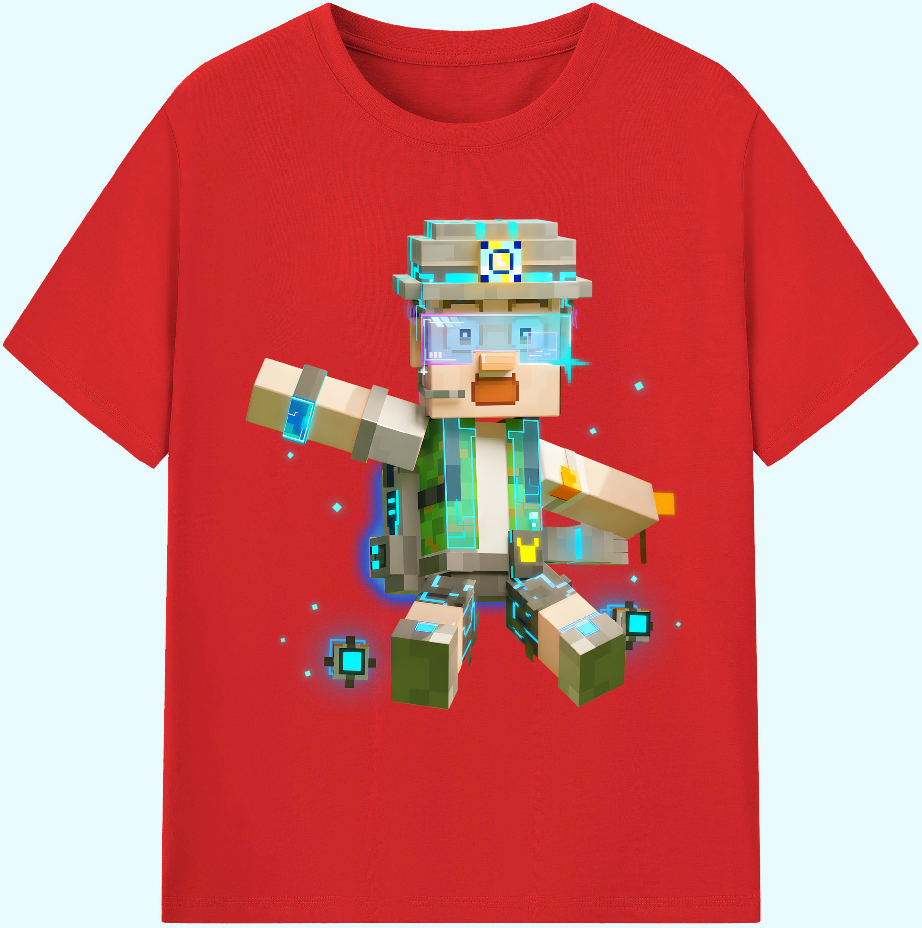 （画像用） マインクラフト ブロックの世界 Minecraft MC Block world 綿100％ メンズ半袖Tシャツ｜肌触りやわらか＆通気性