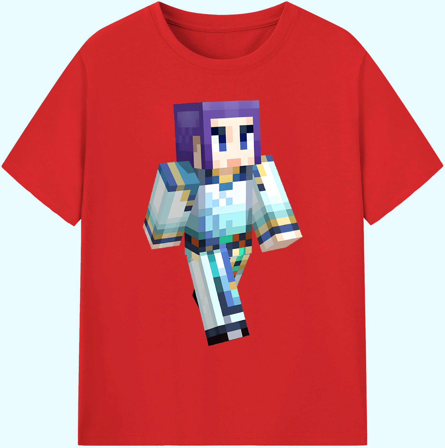 （画像用） マインクラフト ブロックの世界 Minecraft MC Block world 綿100％ メンズ半袖Tシャツ｜肌触りやわらか＆通気性