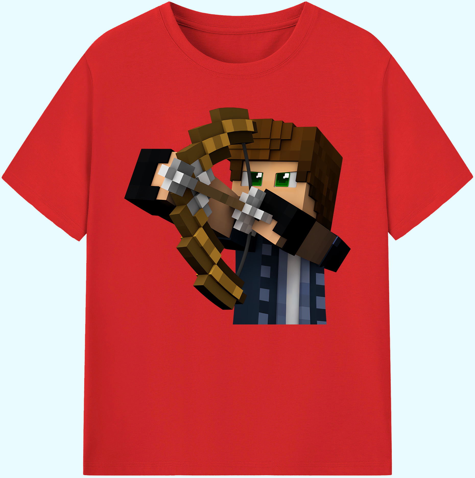 （画像用） マインクラフト ブロックの世界 Minecraft MC Block world 綿100％ メンズ半袖Tシャツ｜肌触りやわらか＆通気性