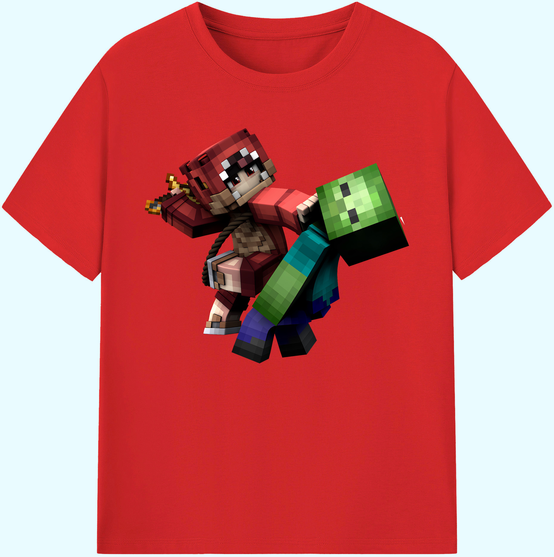 （画像用） マインクラフト ブロックの世界 Minecraft MC Block world 綿100％ メンズ半袖Tシャツ｜肌触りやわらか＆通気性