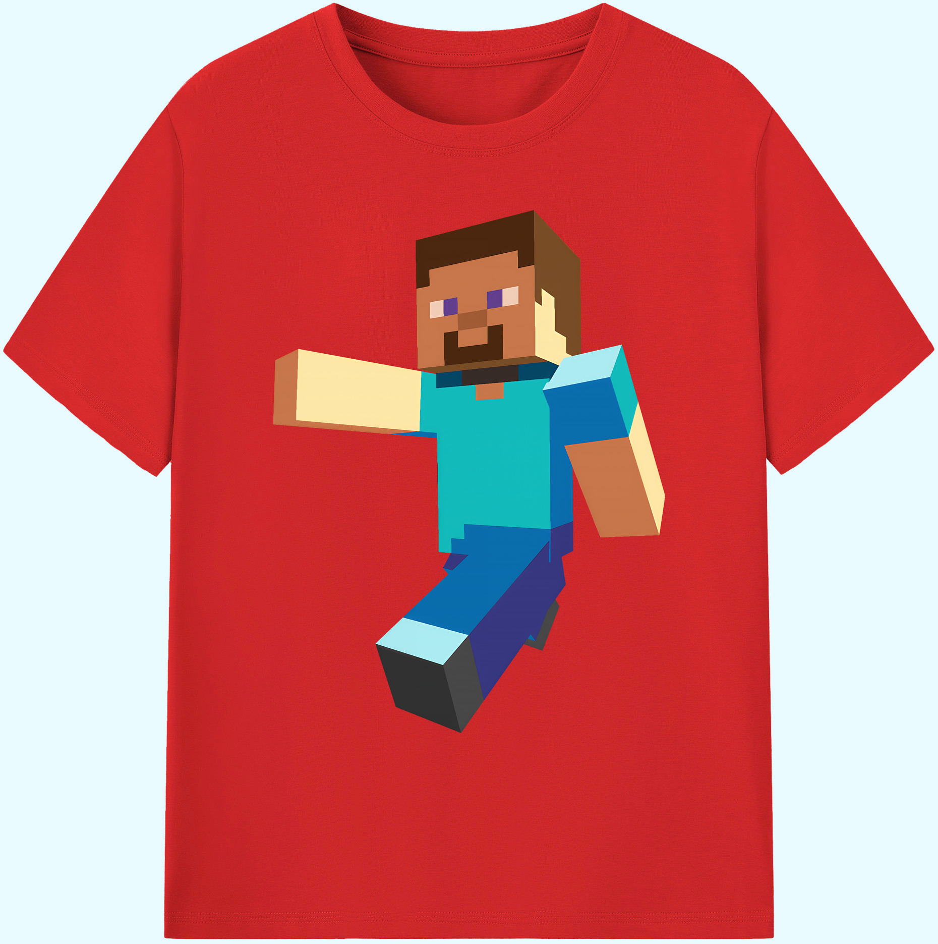 （画像用） マインクラフト ブロックの世界 Minecraft MC Block world 綿100％ メンズ半袖Tシャツ｜肌触りやわらか＆通気性